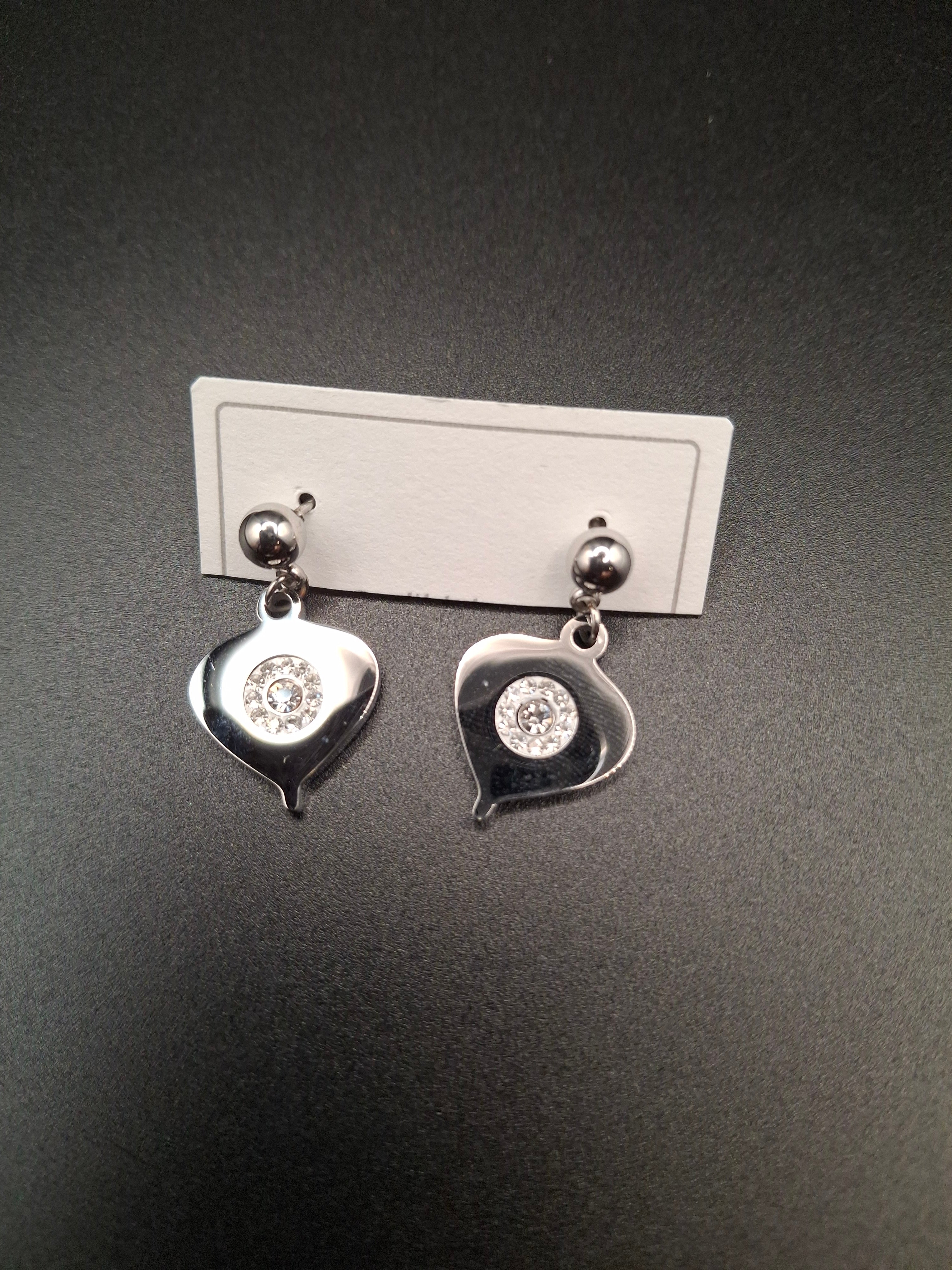 Heart drops earrings