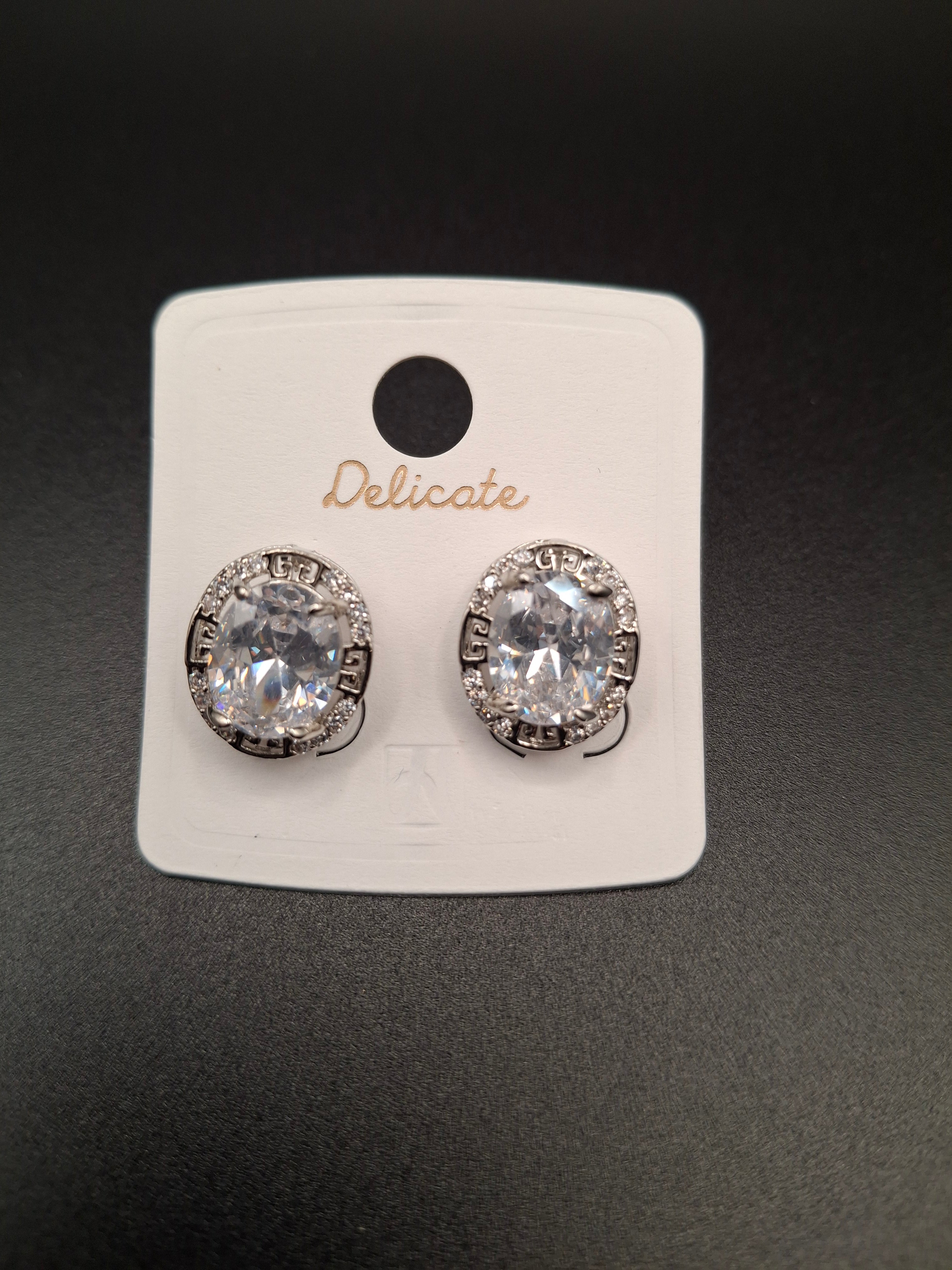Silver diamond studs