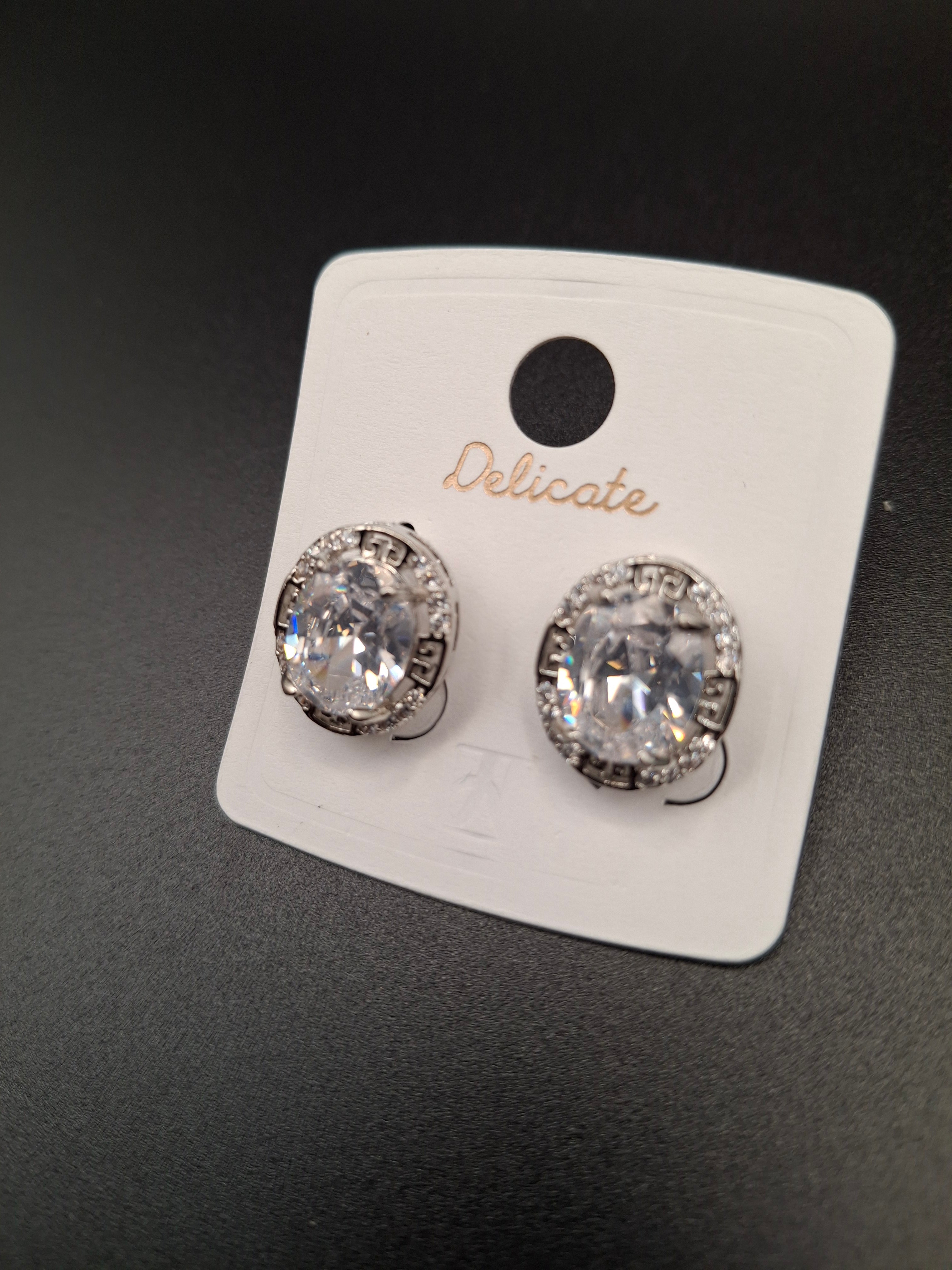 Silver diamond studs