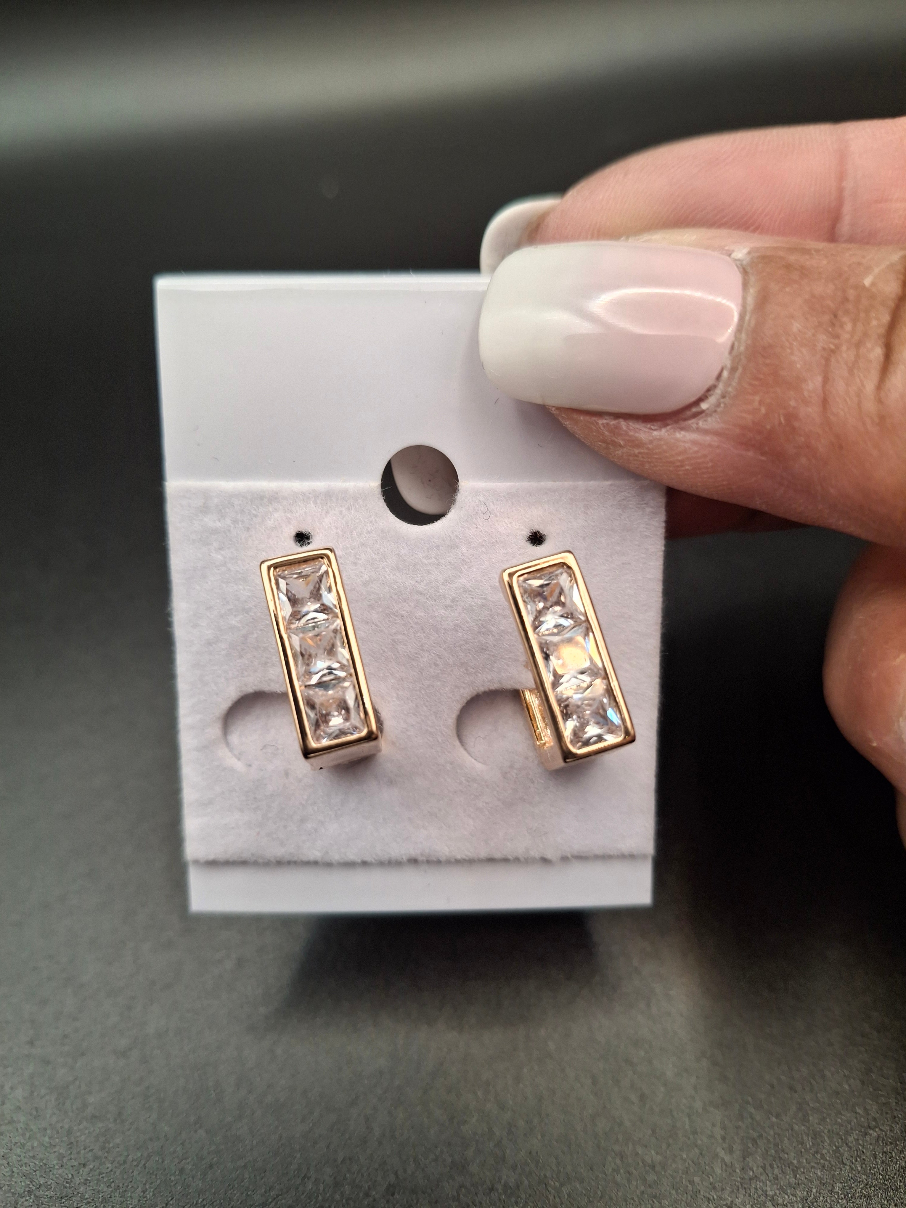 Rose gold diamond accent earrings