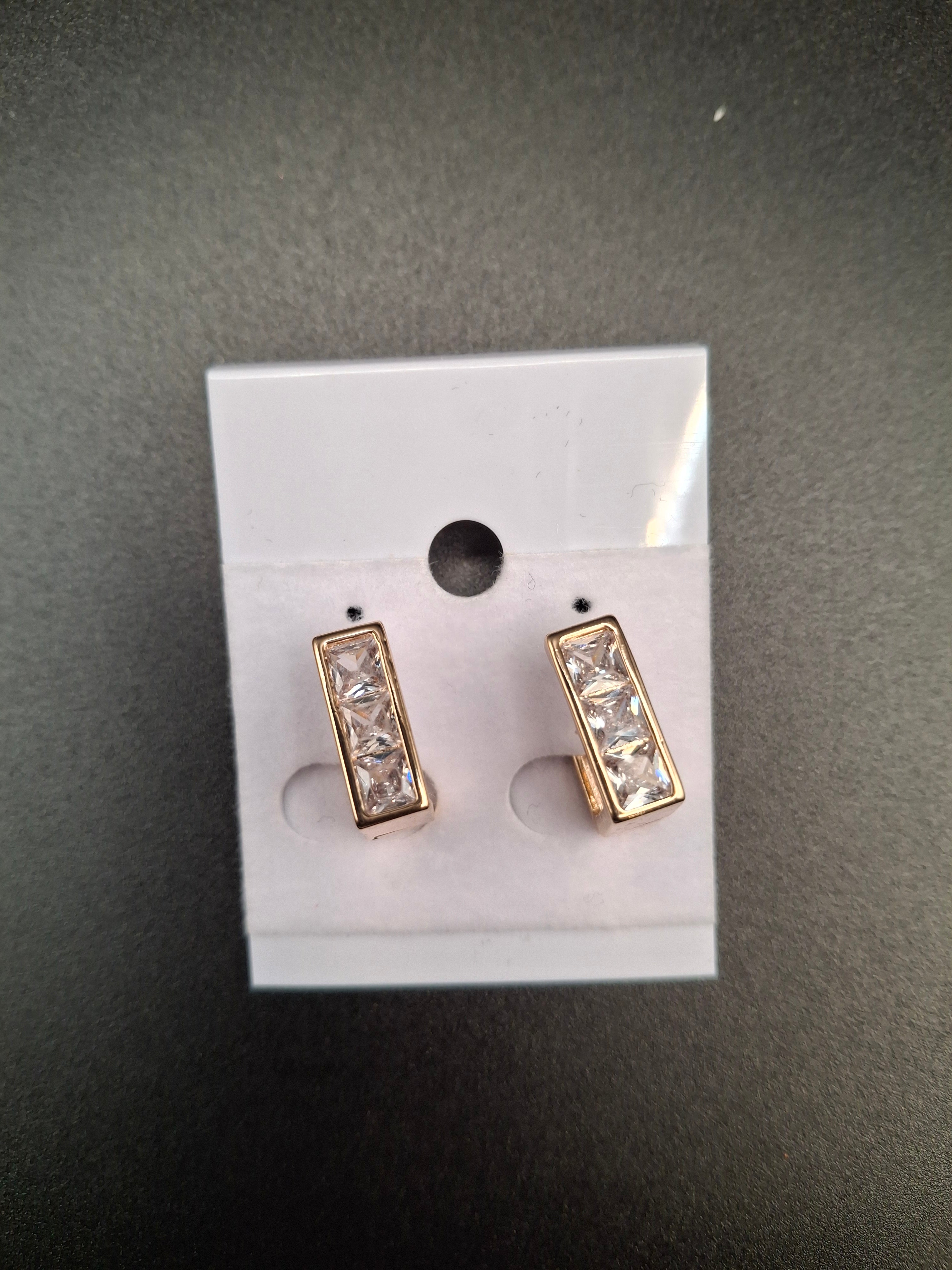 Rose gold diamond accent earrings