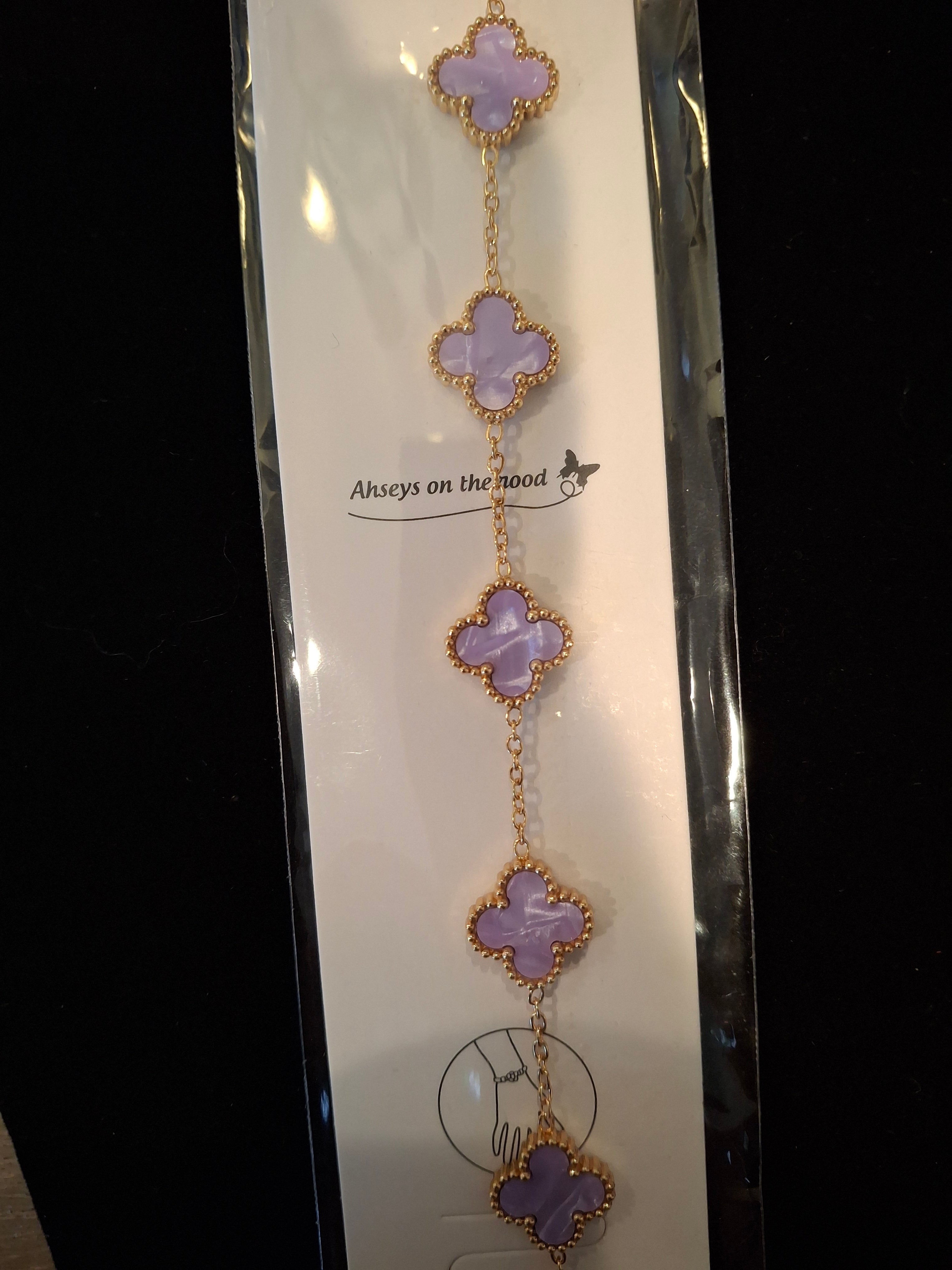LUXURY lilac nacar flower bracelet