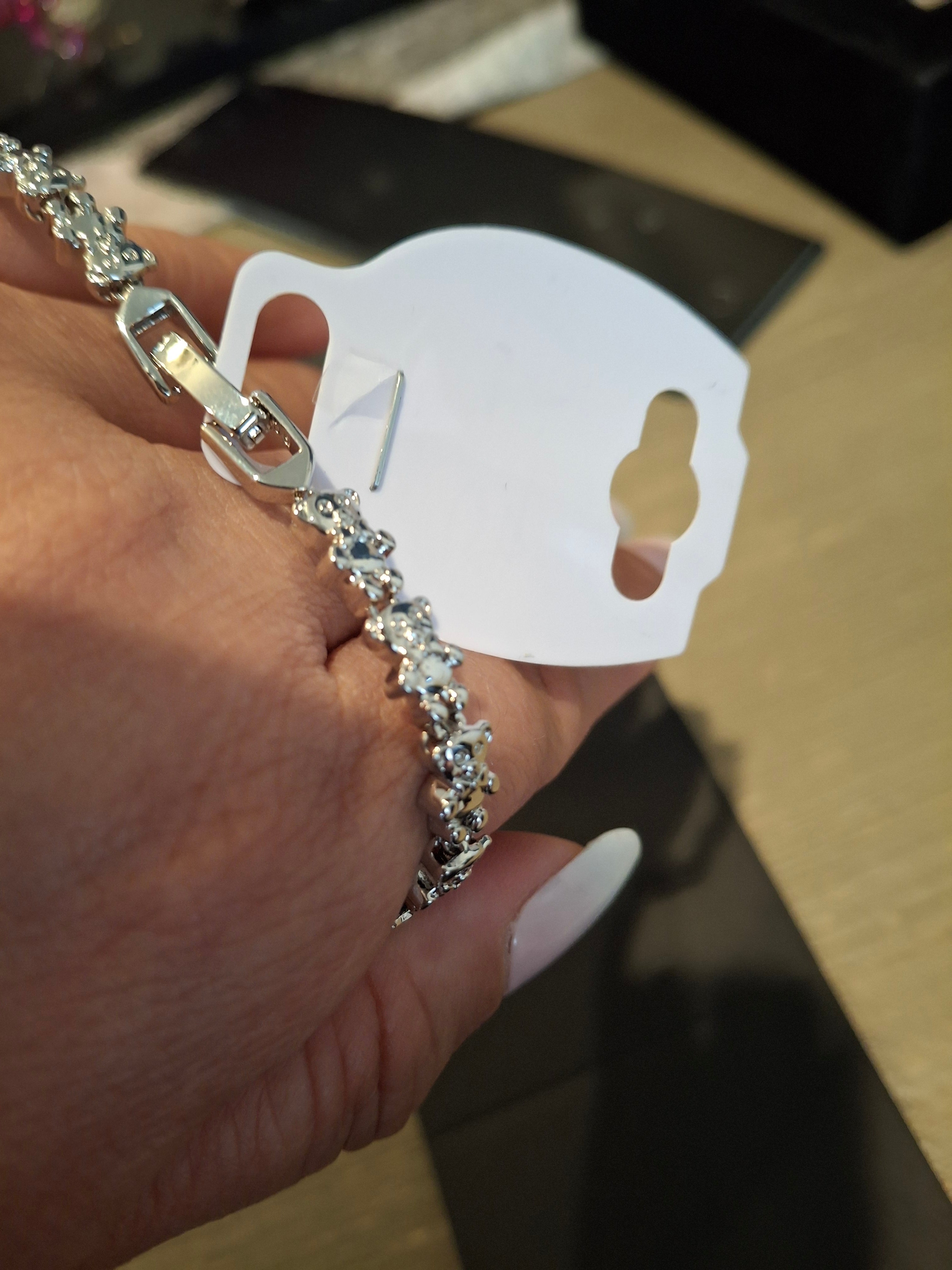 Diamond bear 🐻 bracelet silver