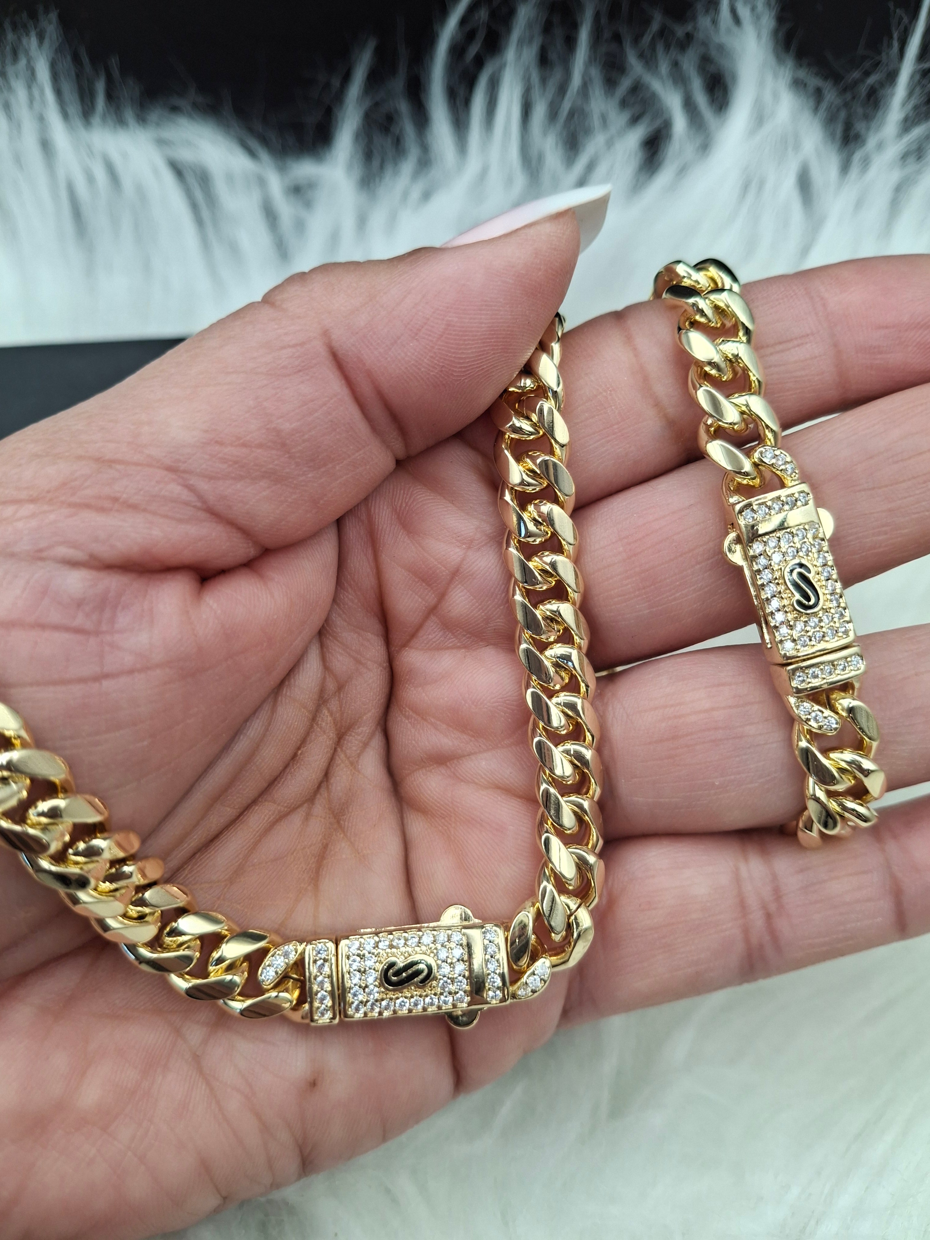 Gold cuban / monaco set