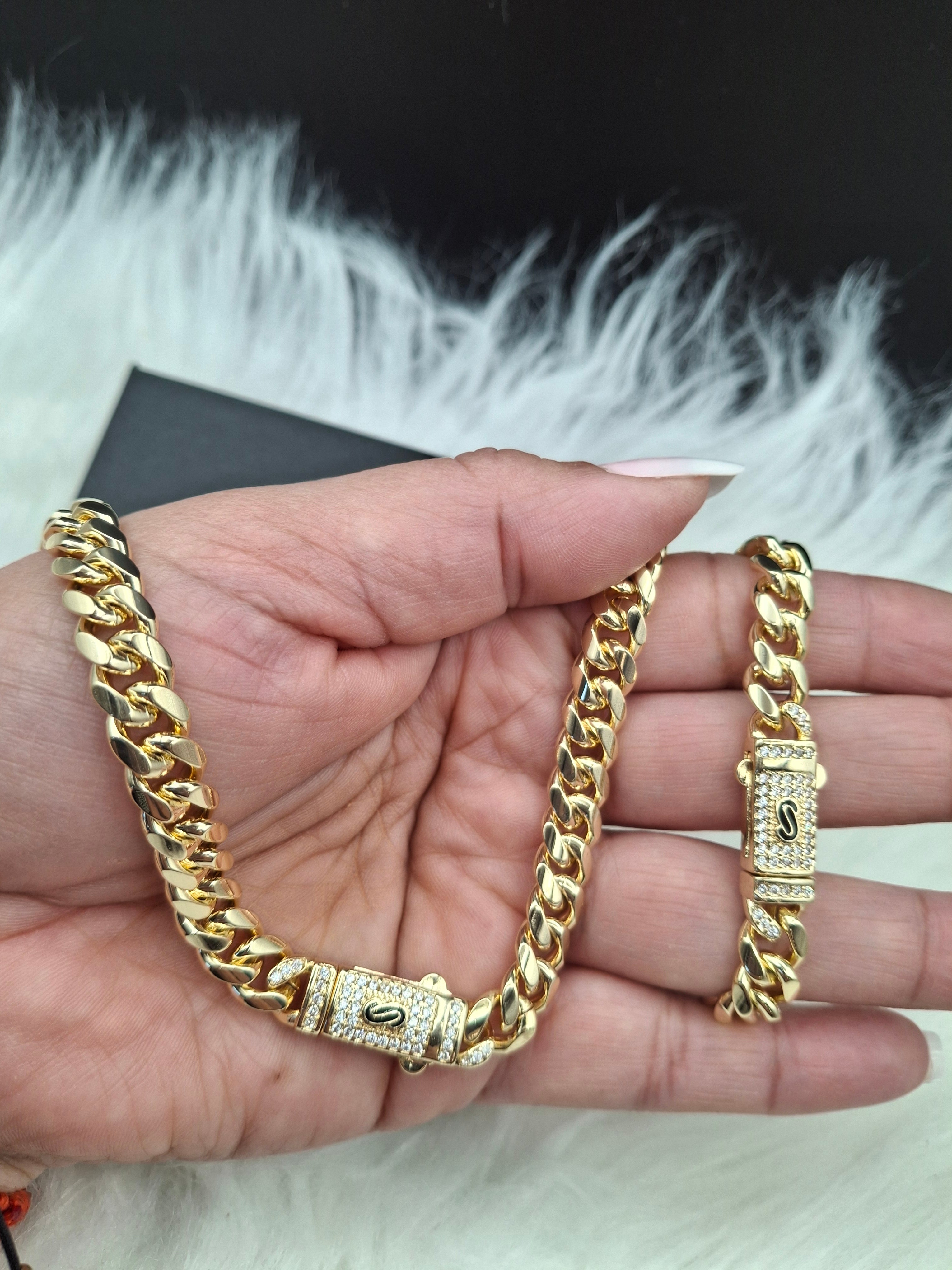 Gold cuban / monaco set