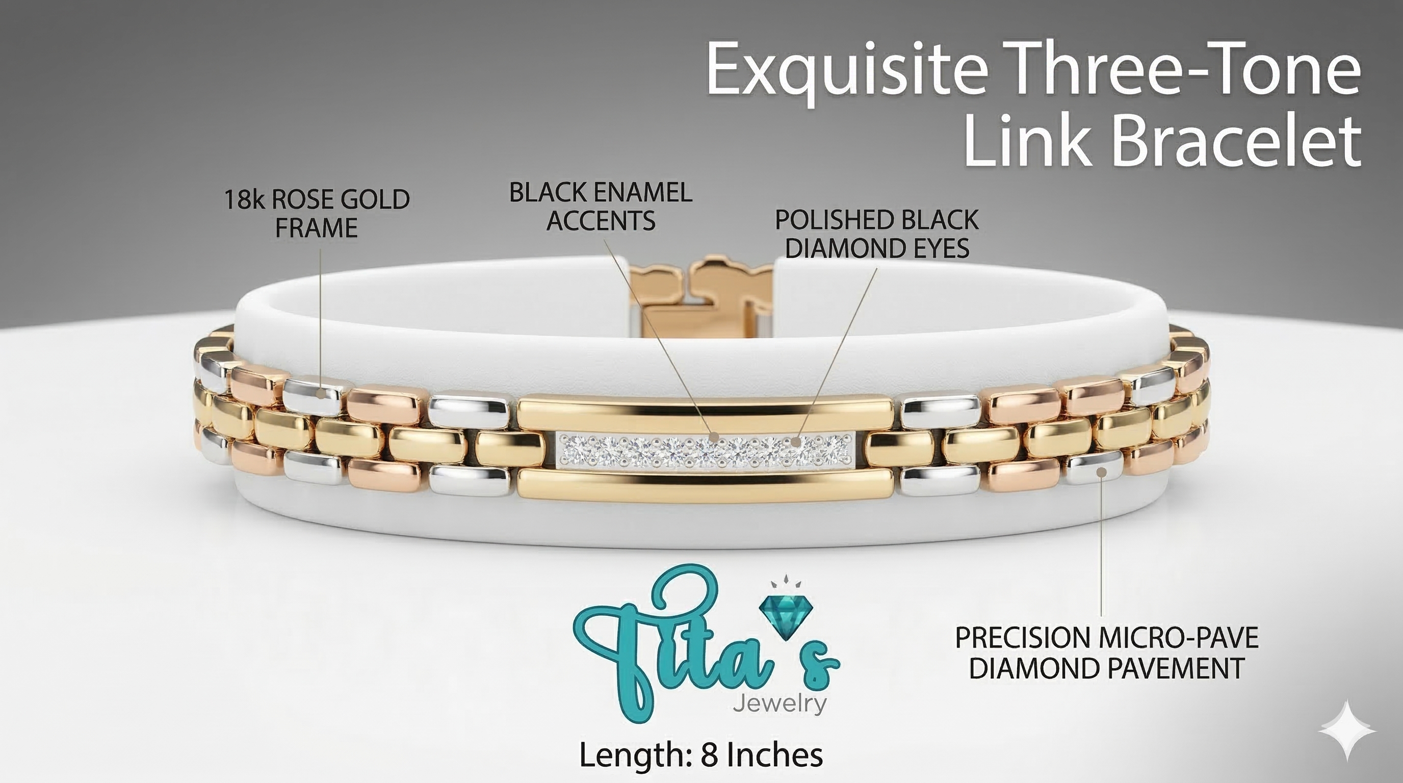 3-tone gold bracelet