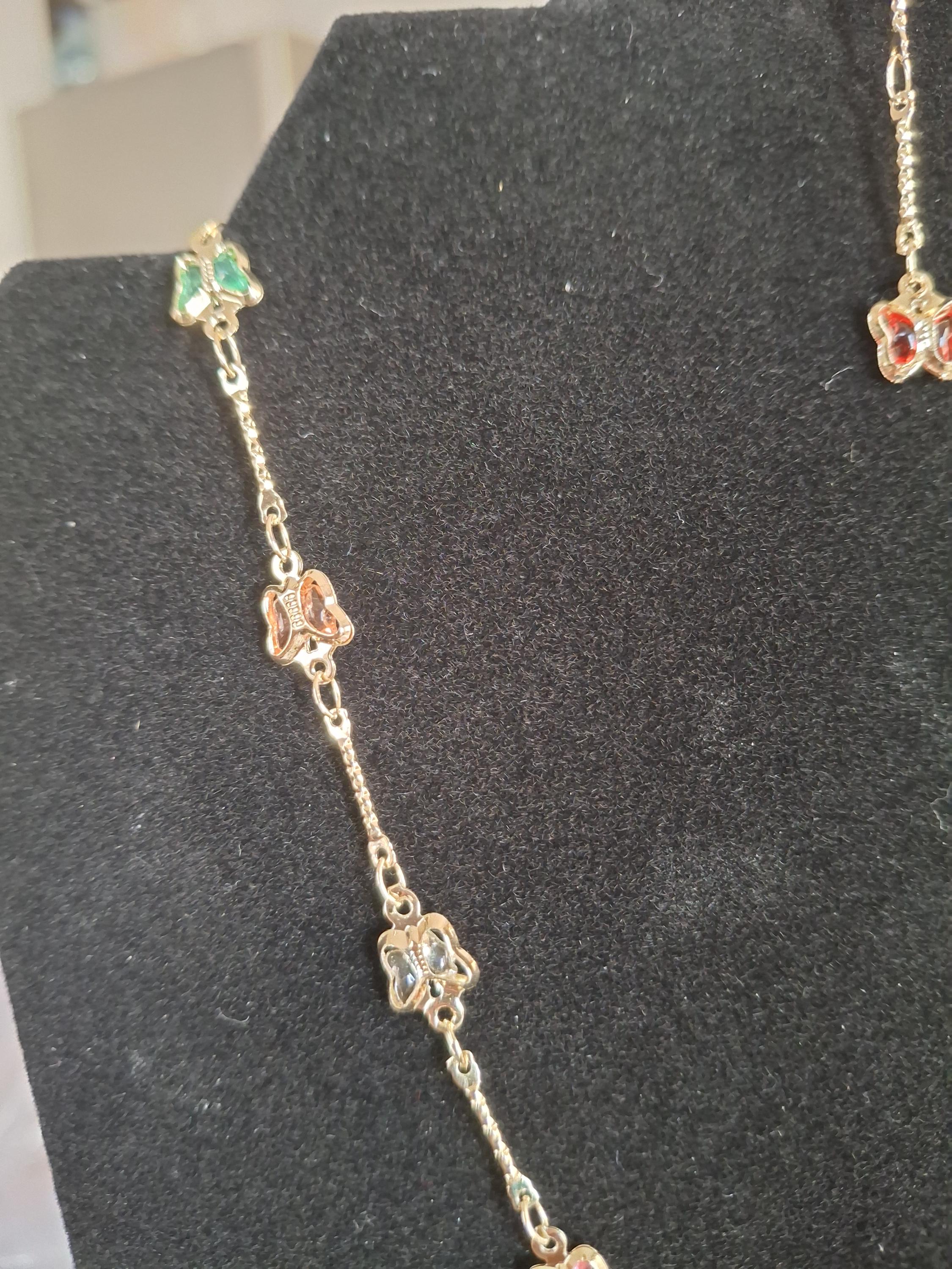 Butterfly jewelry set gold laminated