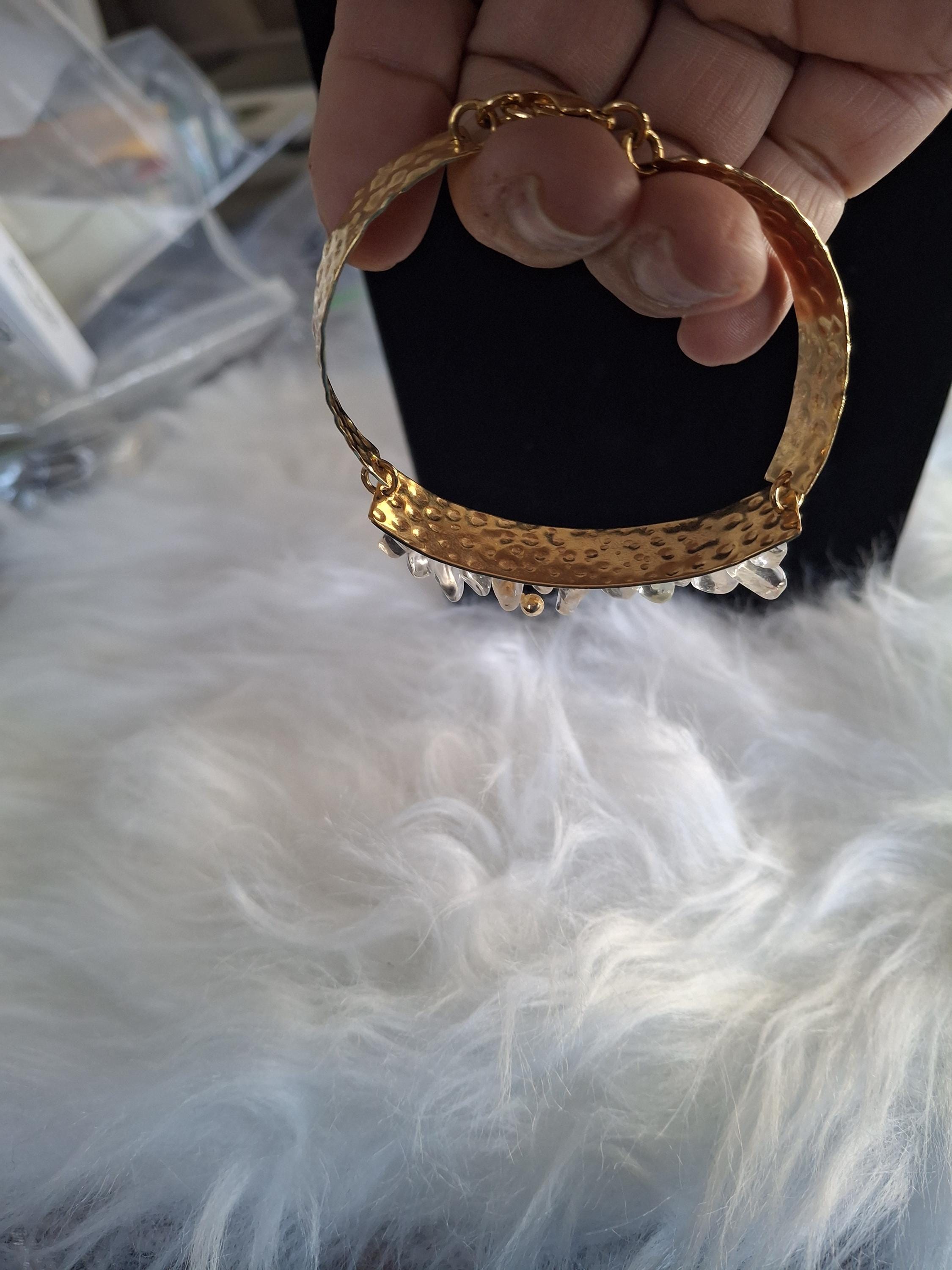 Beaded bangle bracelet