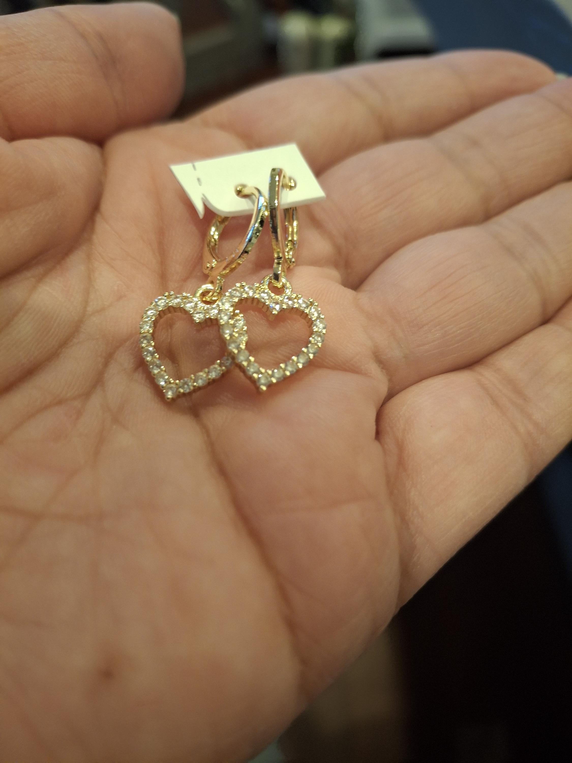Gold laminated heart earrings