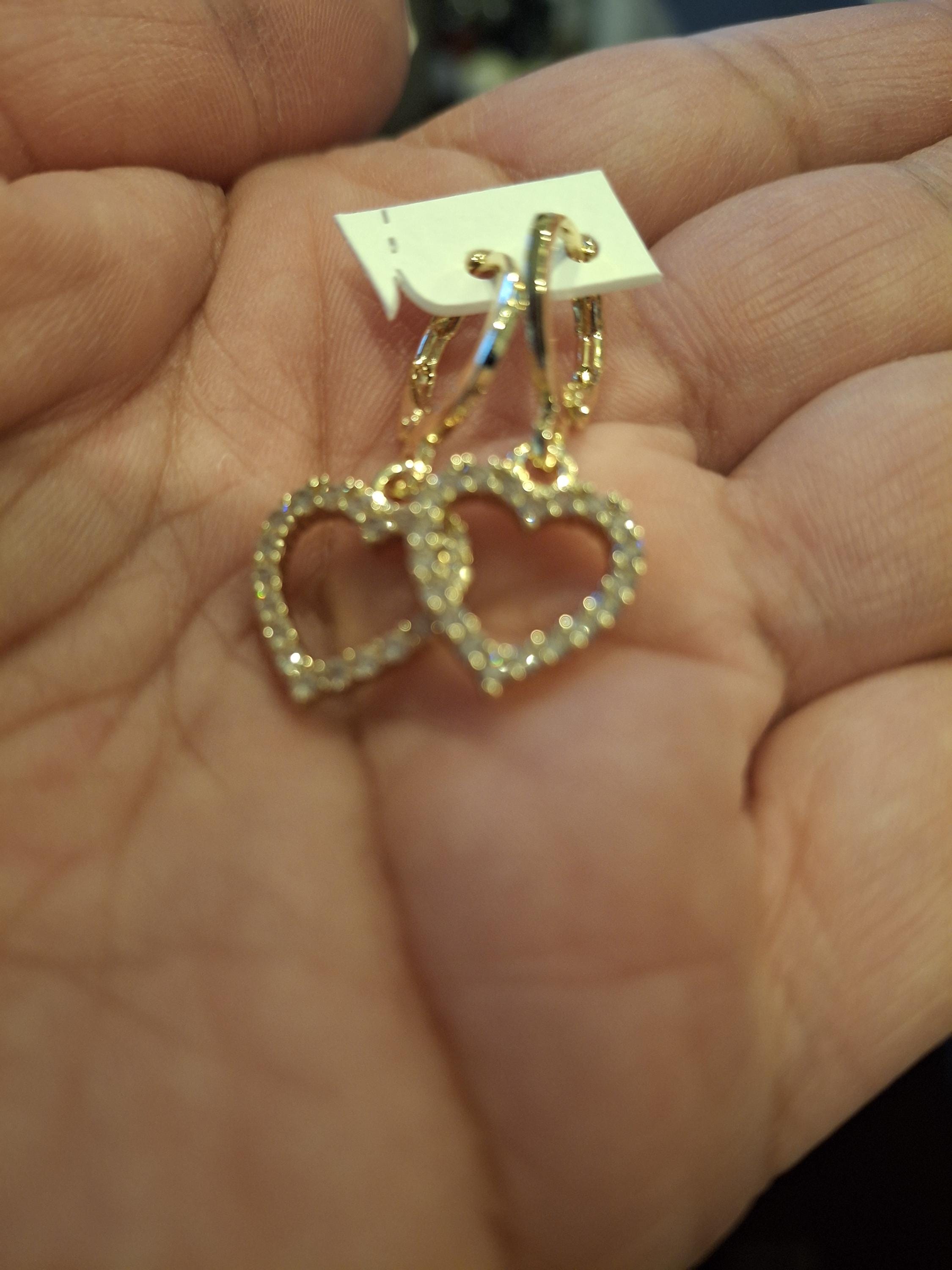 Gold laminated heart earrings