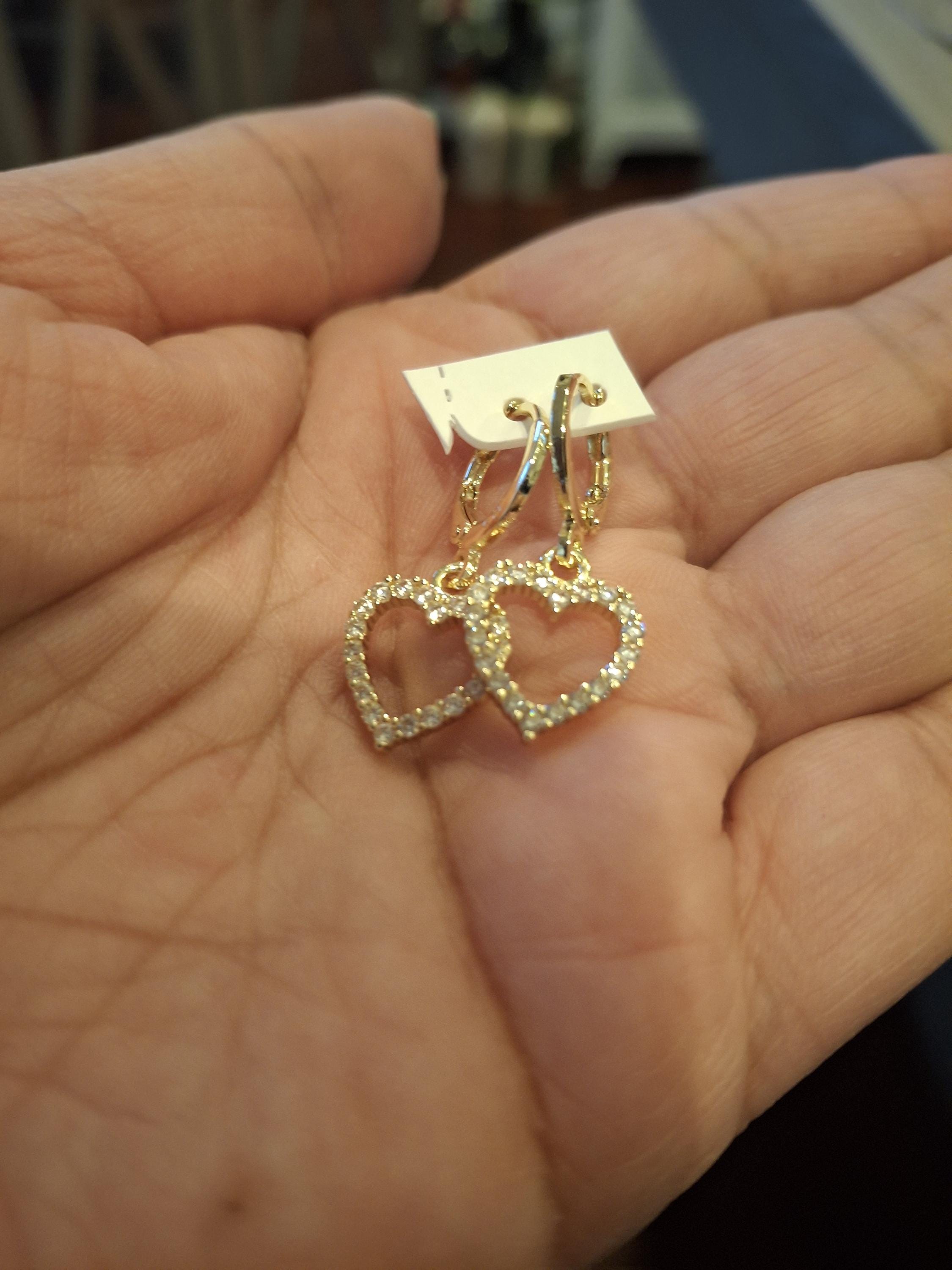 Gold laminated heart earrings