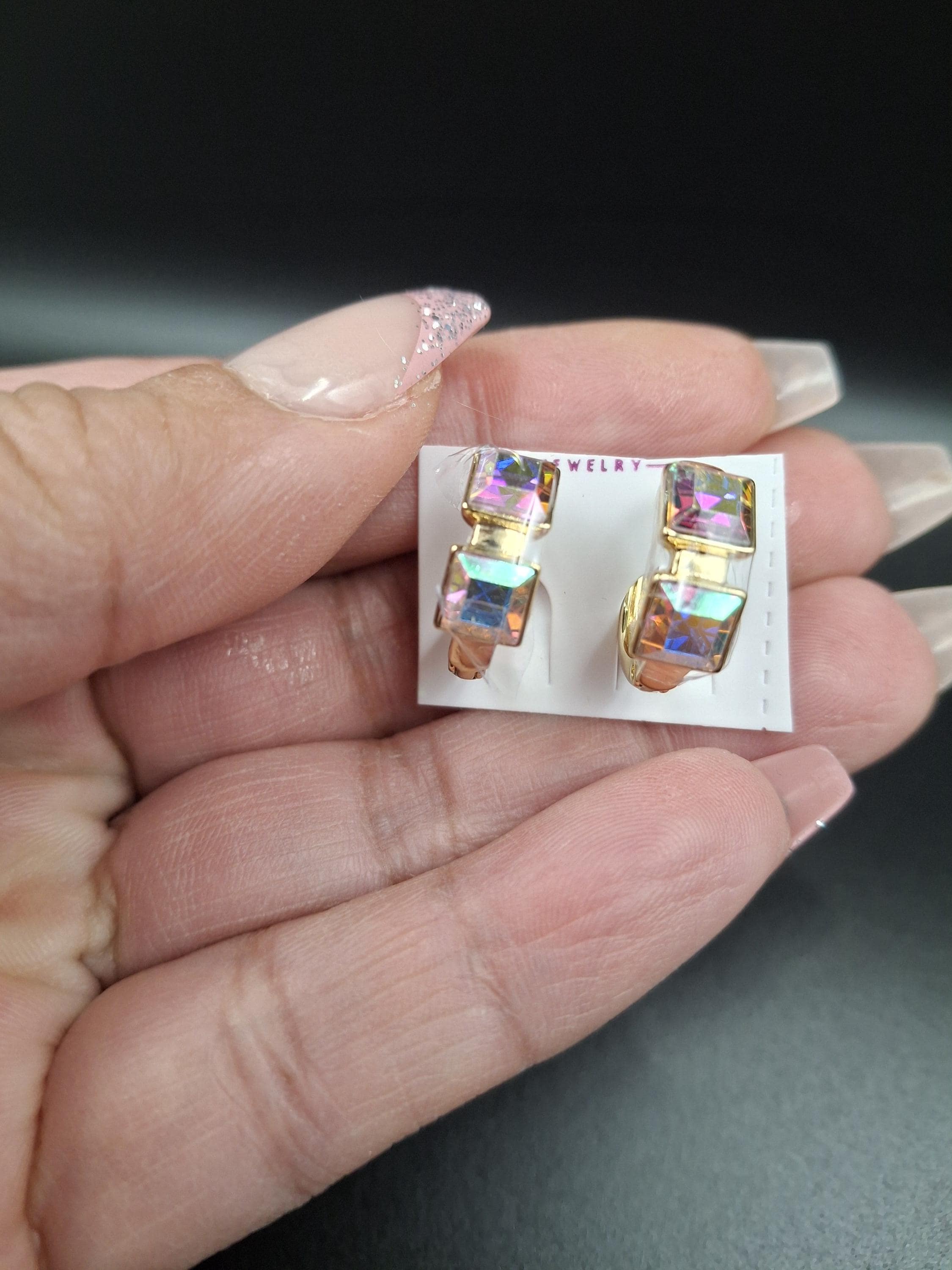 Gold laminated Swarovski earrings