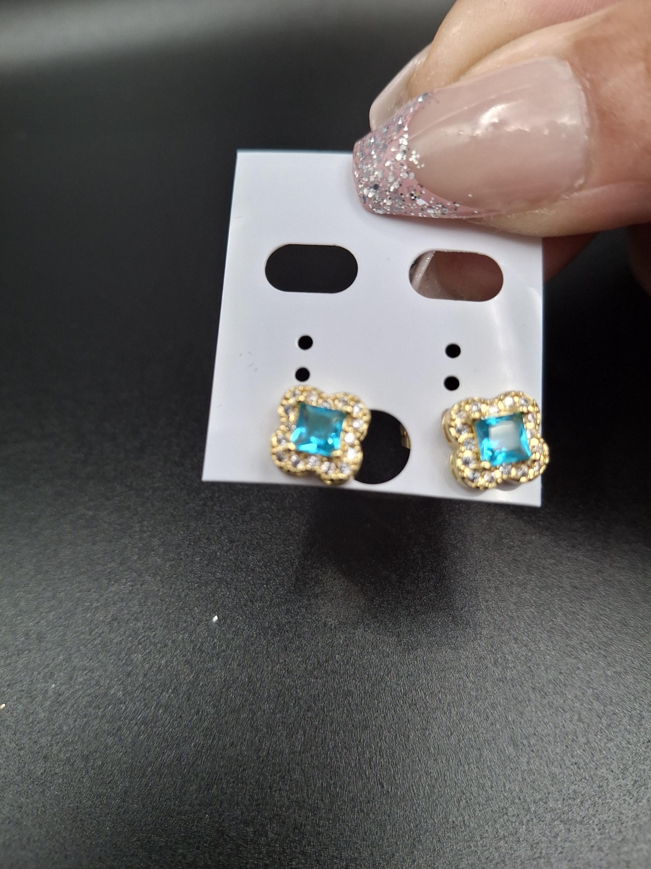 Gold laminated blue flower/ clover