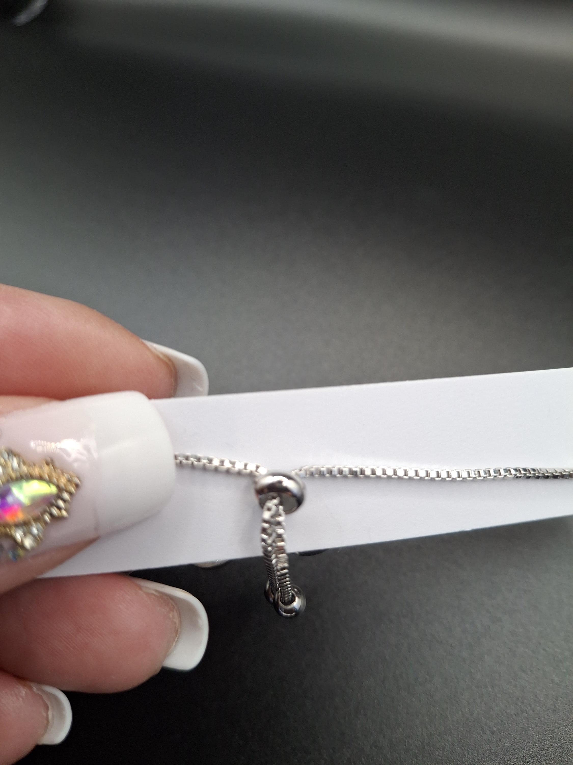 Silver/blue adjustable bracelet - Tita's Jewerly
