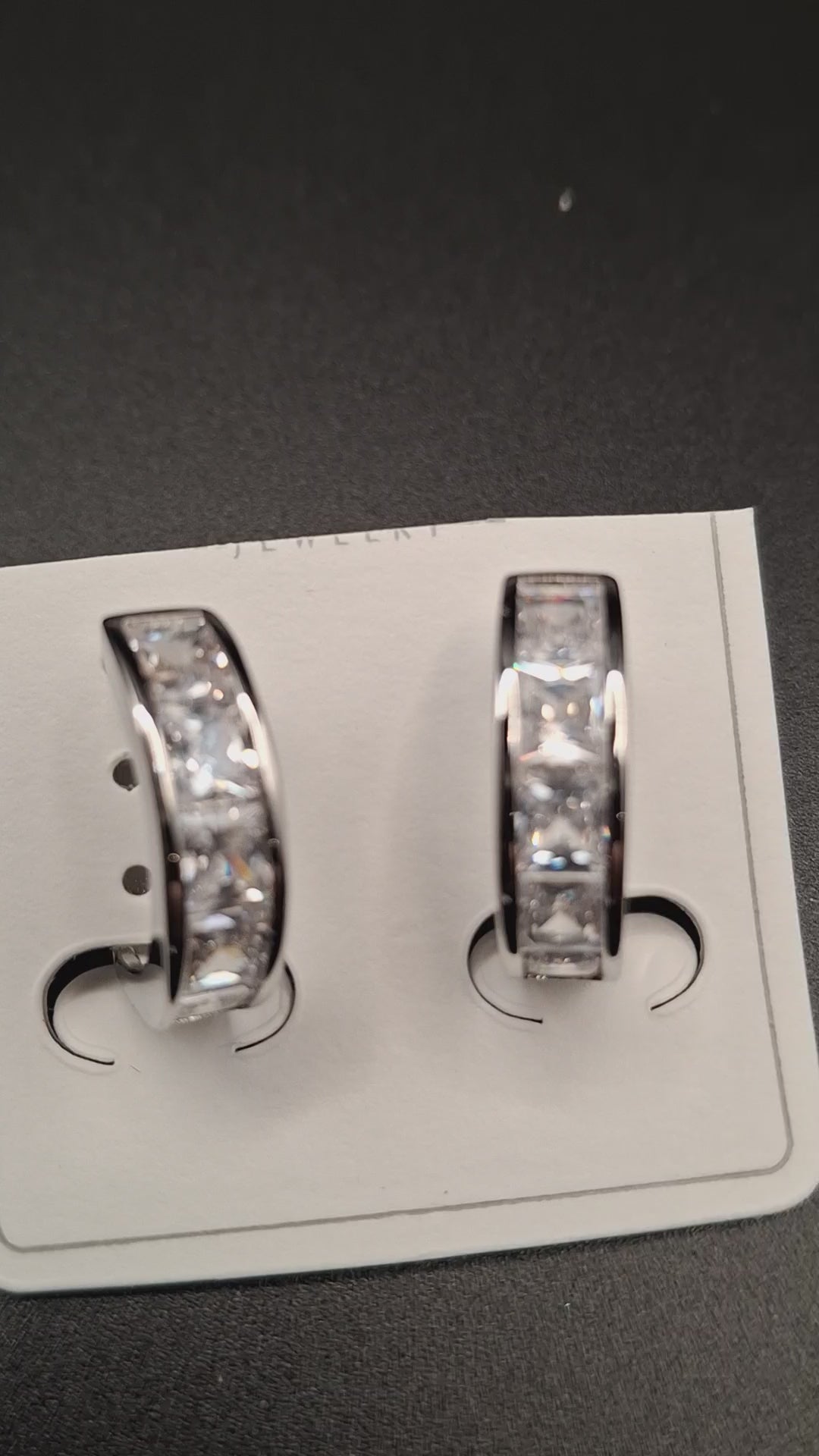 Diamond silver earrings