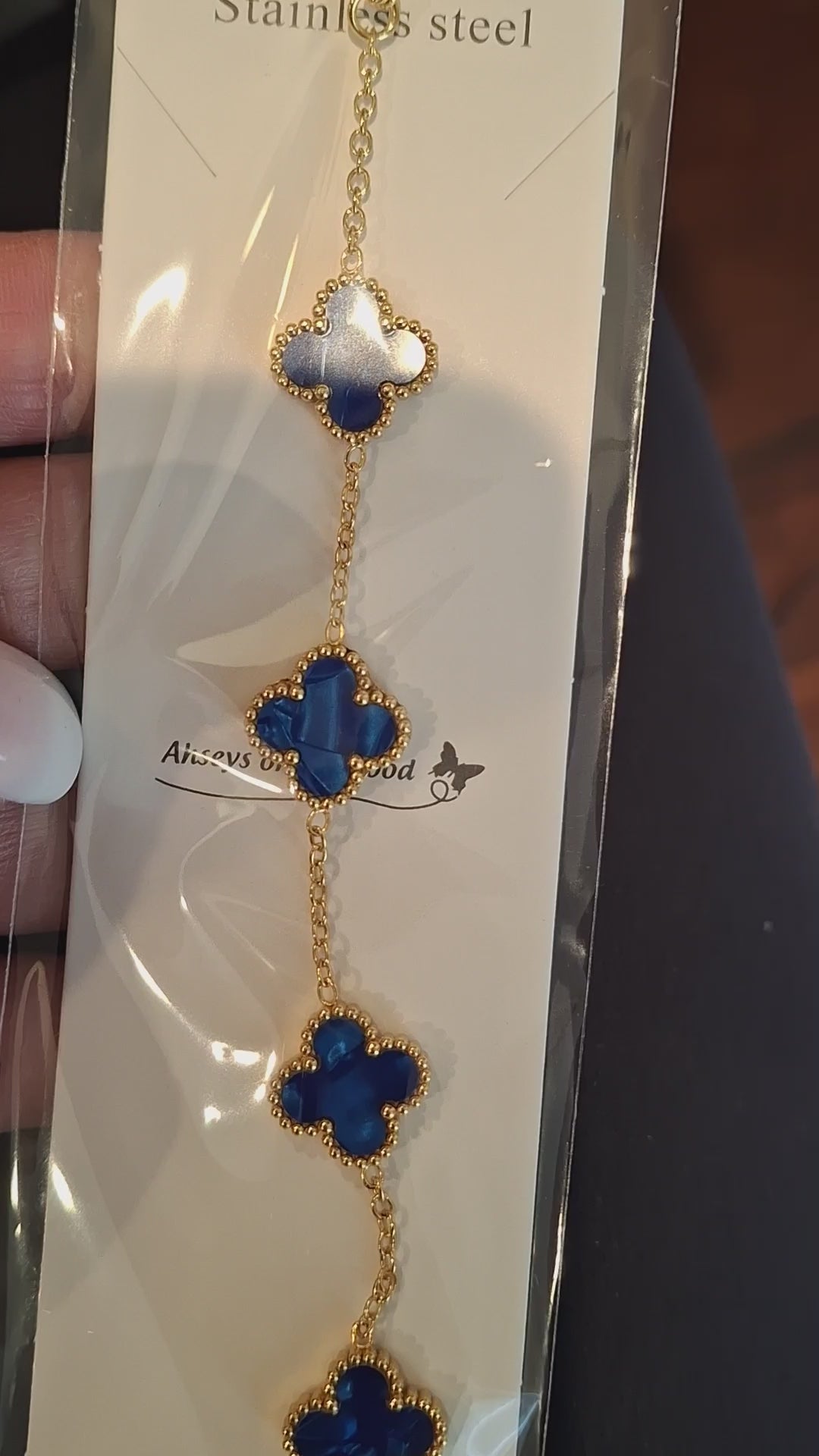 Luxury nacar blue flower bracelet