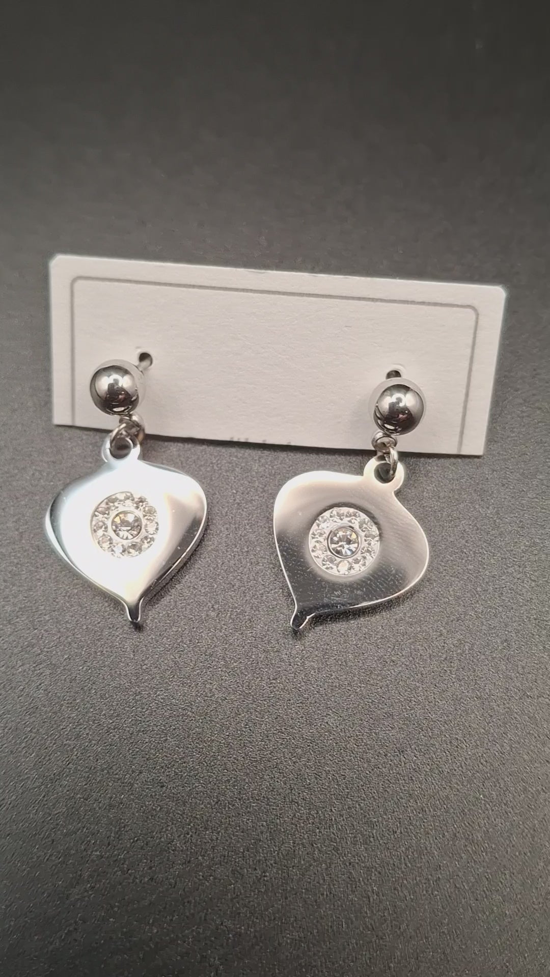 Heart drops earrings