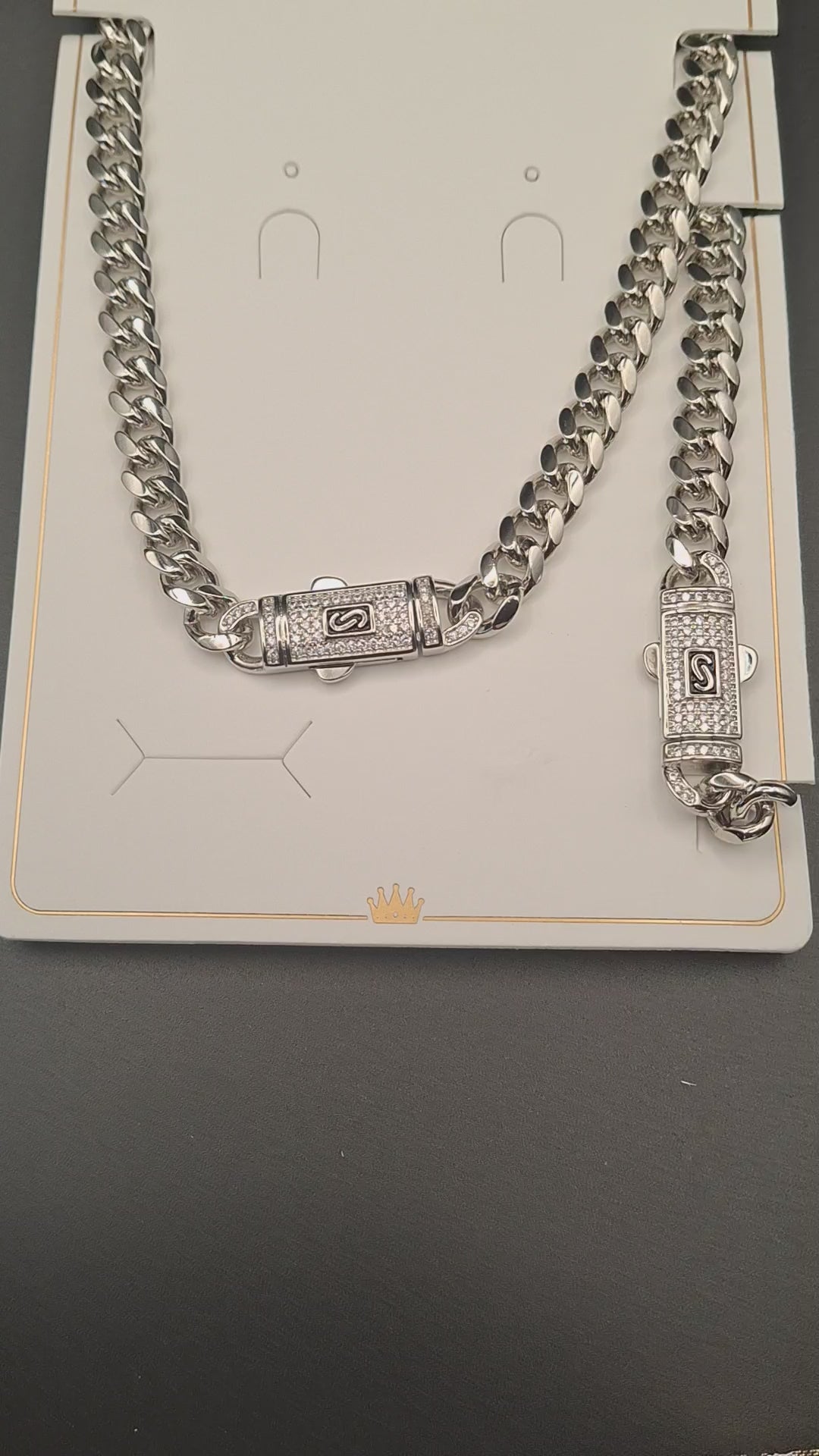 Silver cuban/monaco 6mm