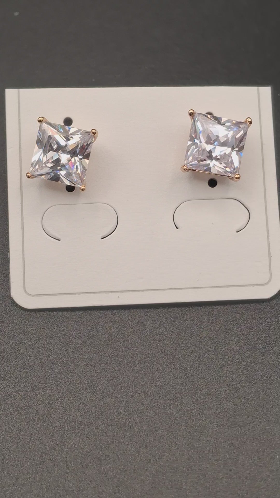 Square studs diamond earrings