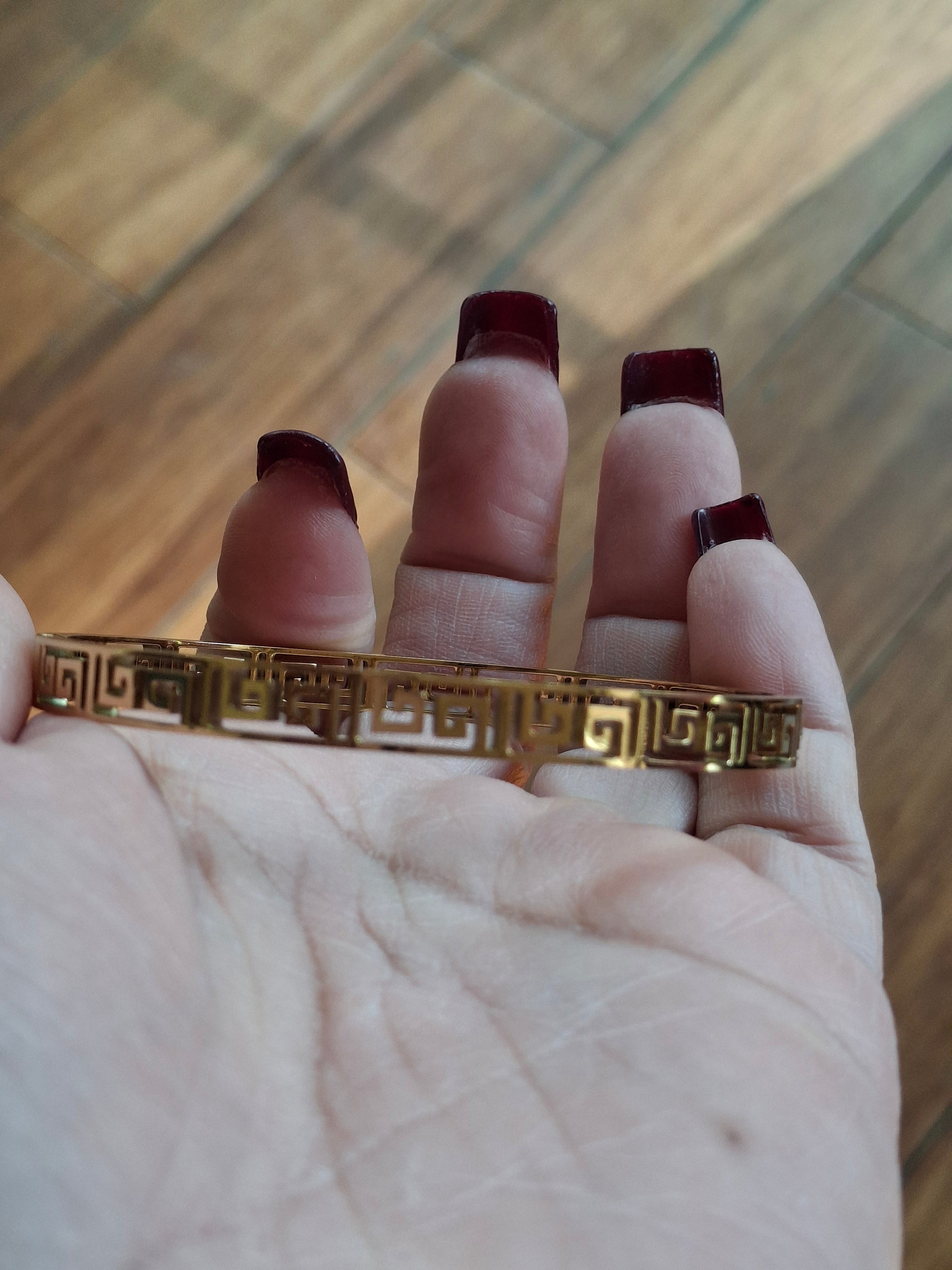 Stainless steel gold bangle
