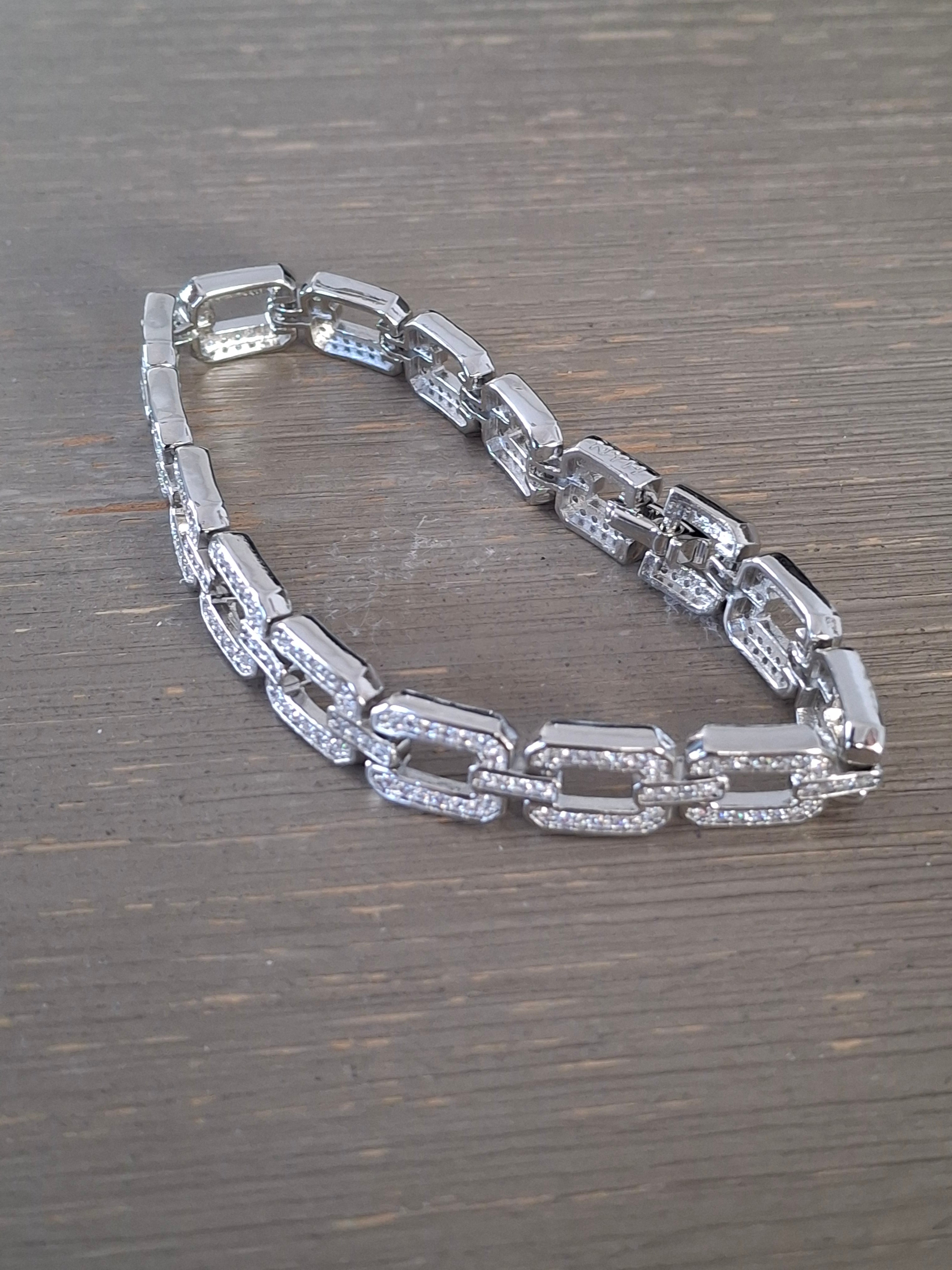 Silver plated diamond bracelet