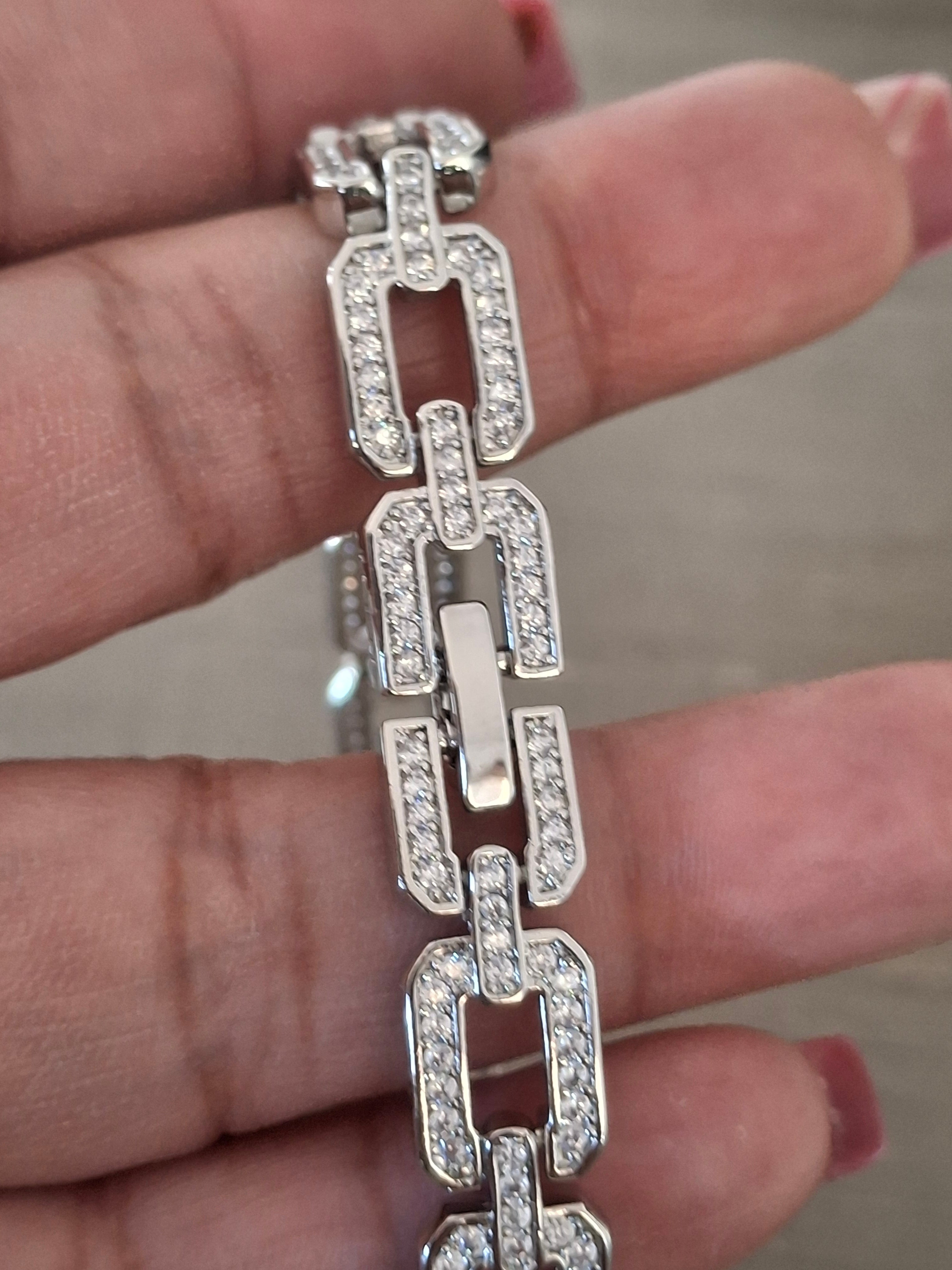 Silver plated diamond bracelet