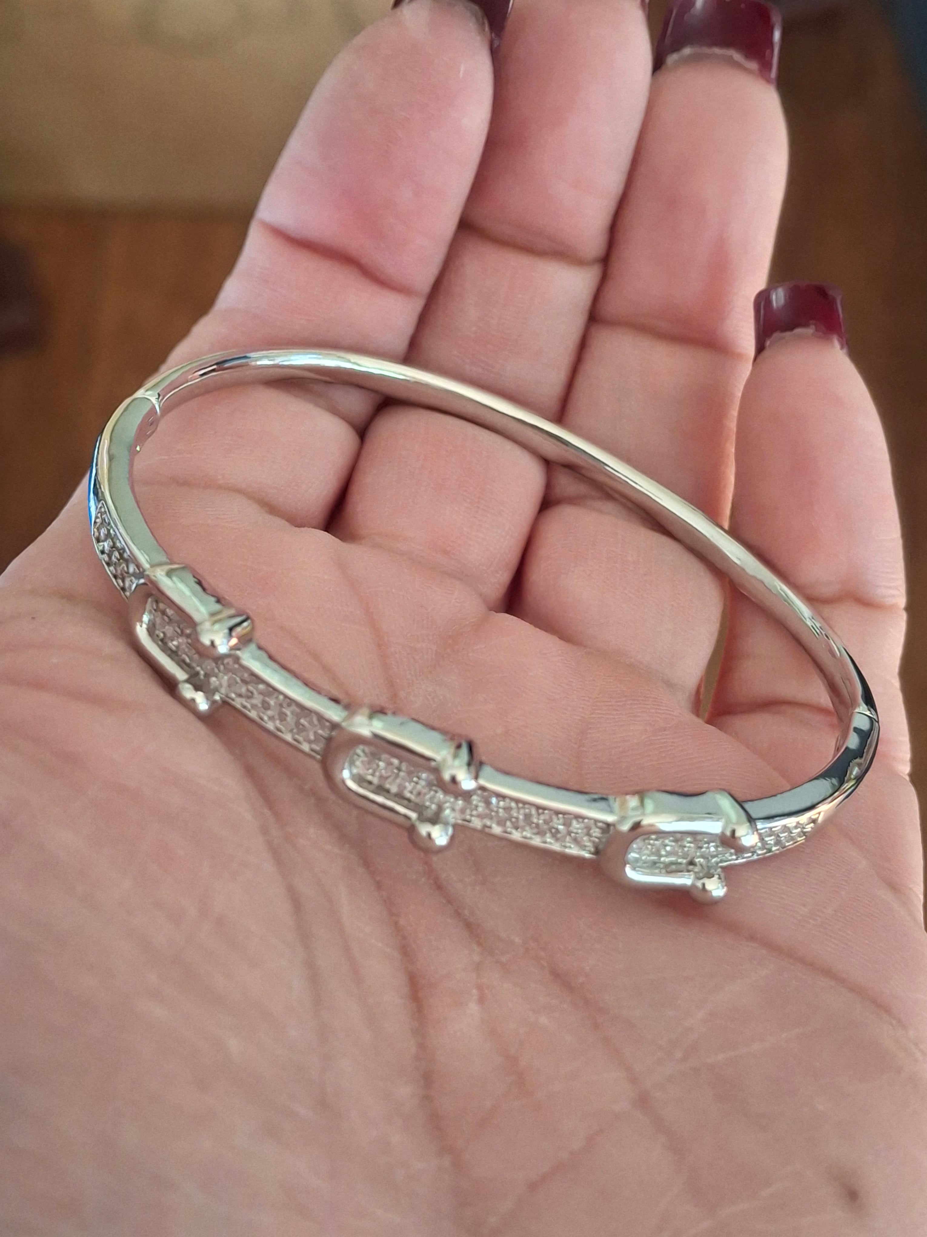 Stainless steel belt bangle
