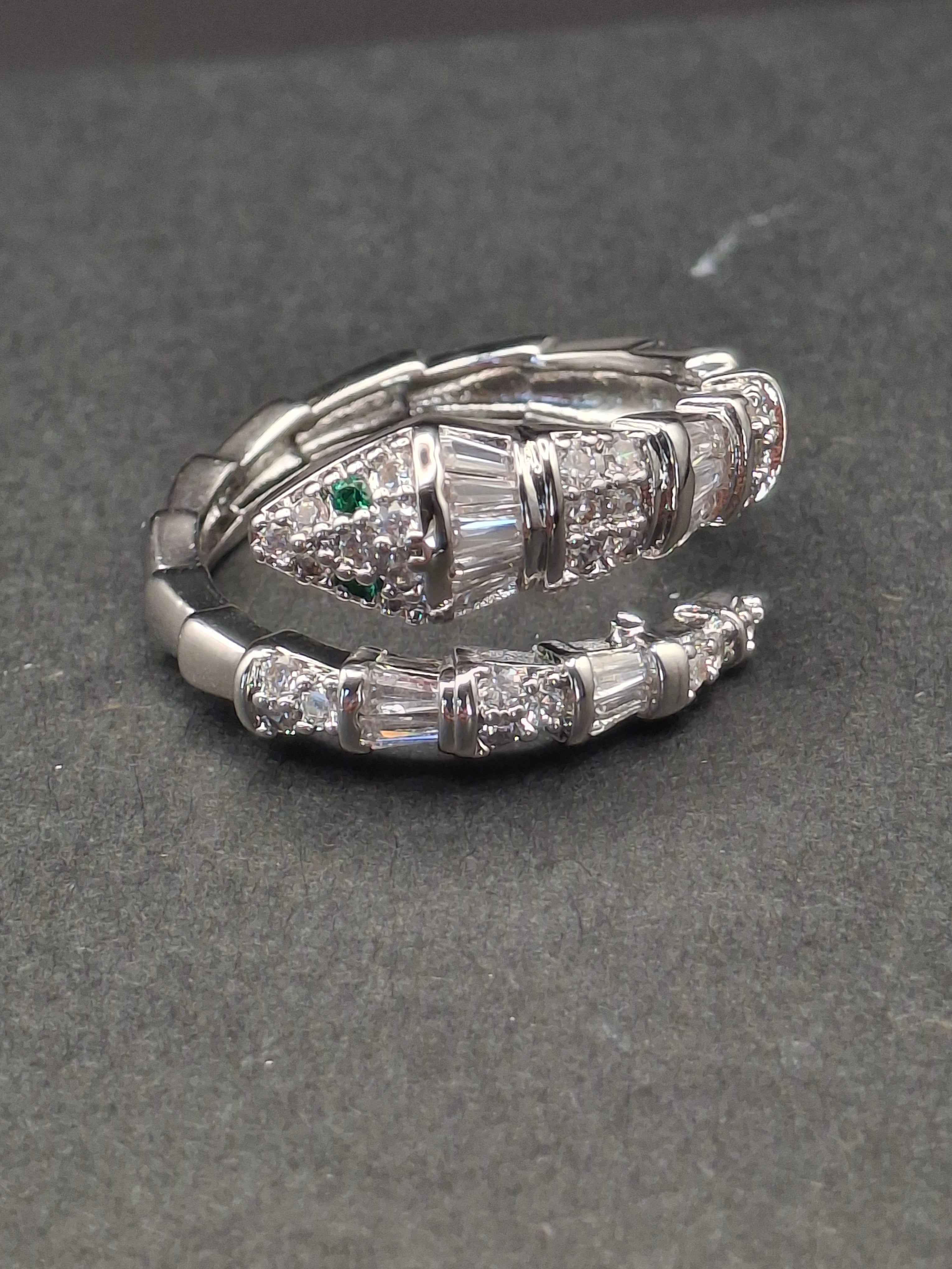 Silver snake ring adjustable