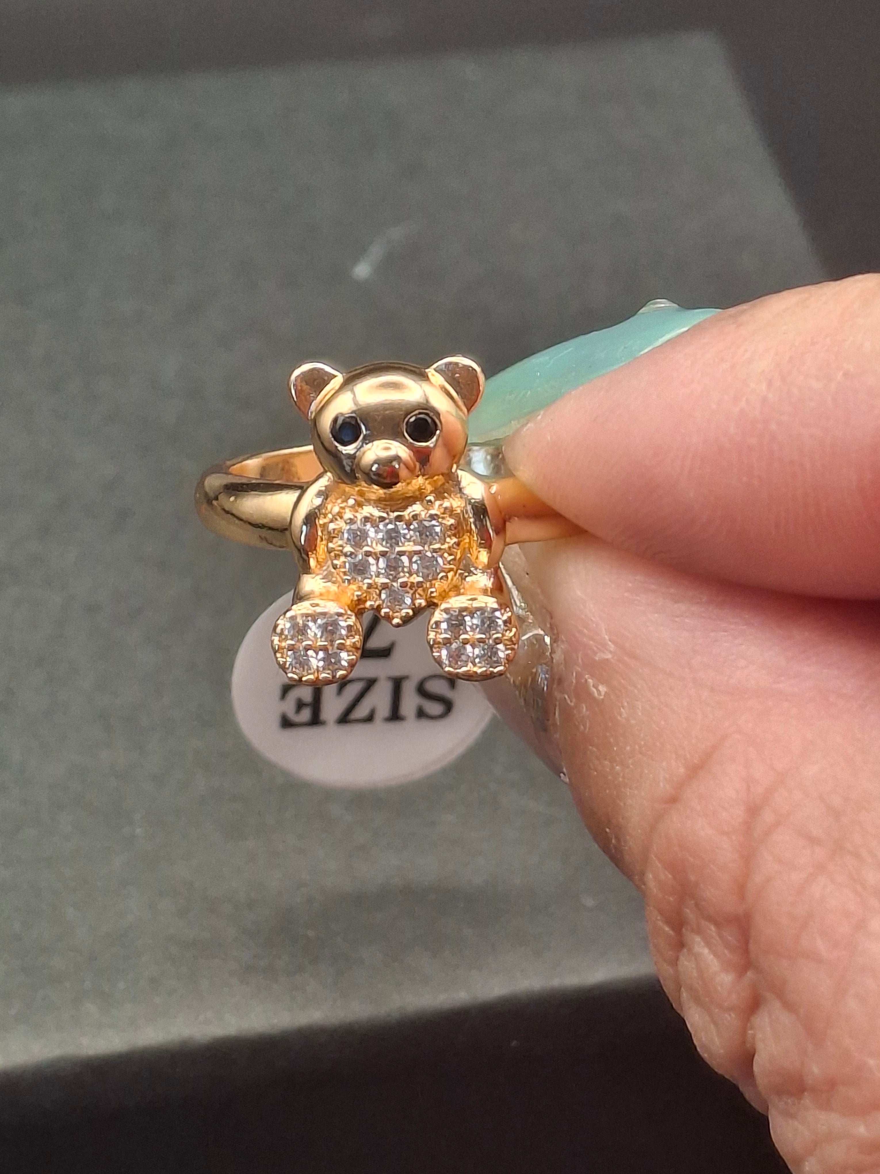 GOLD PLATED BEAR RING