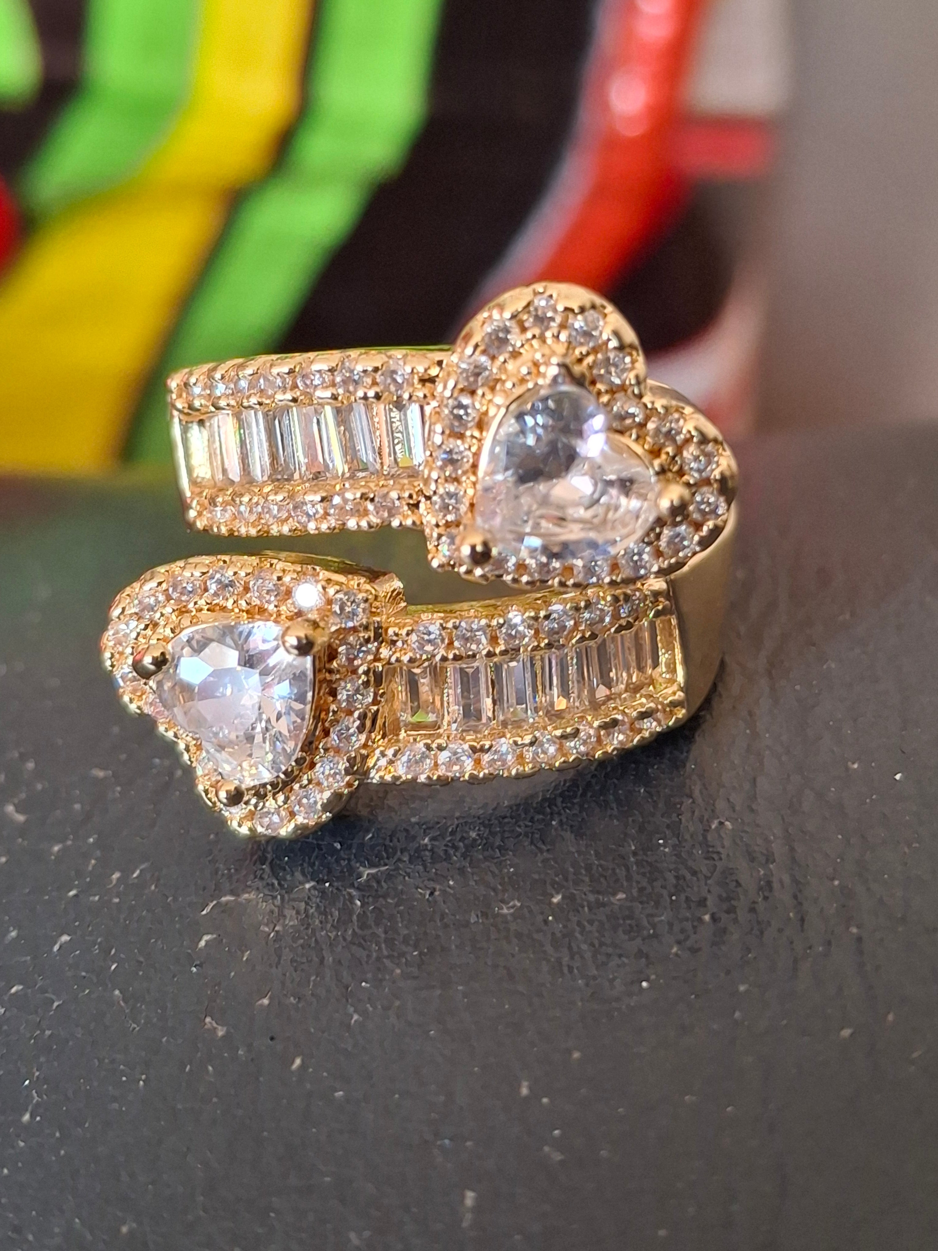 Heart adjustable ring