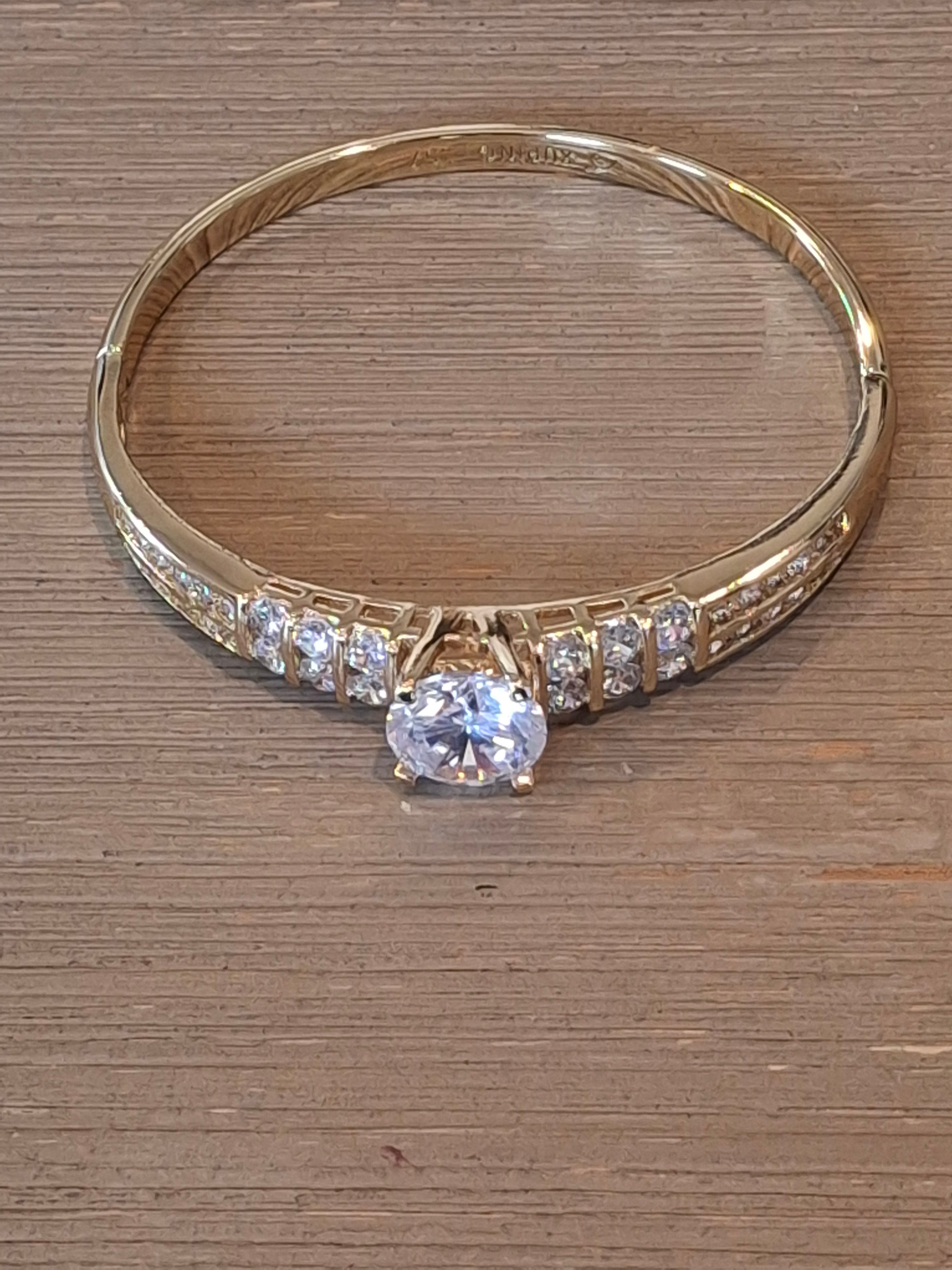 Gold plated princess bangle