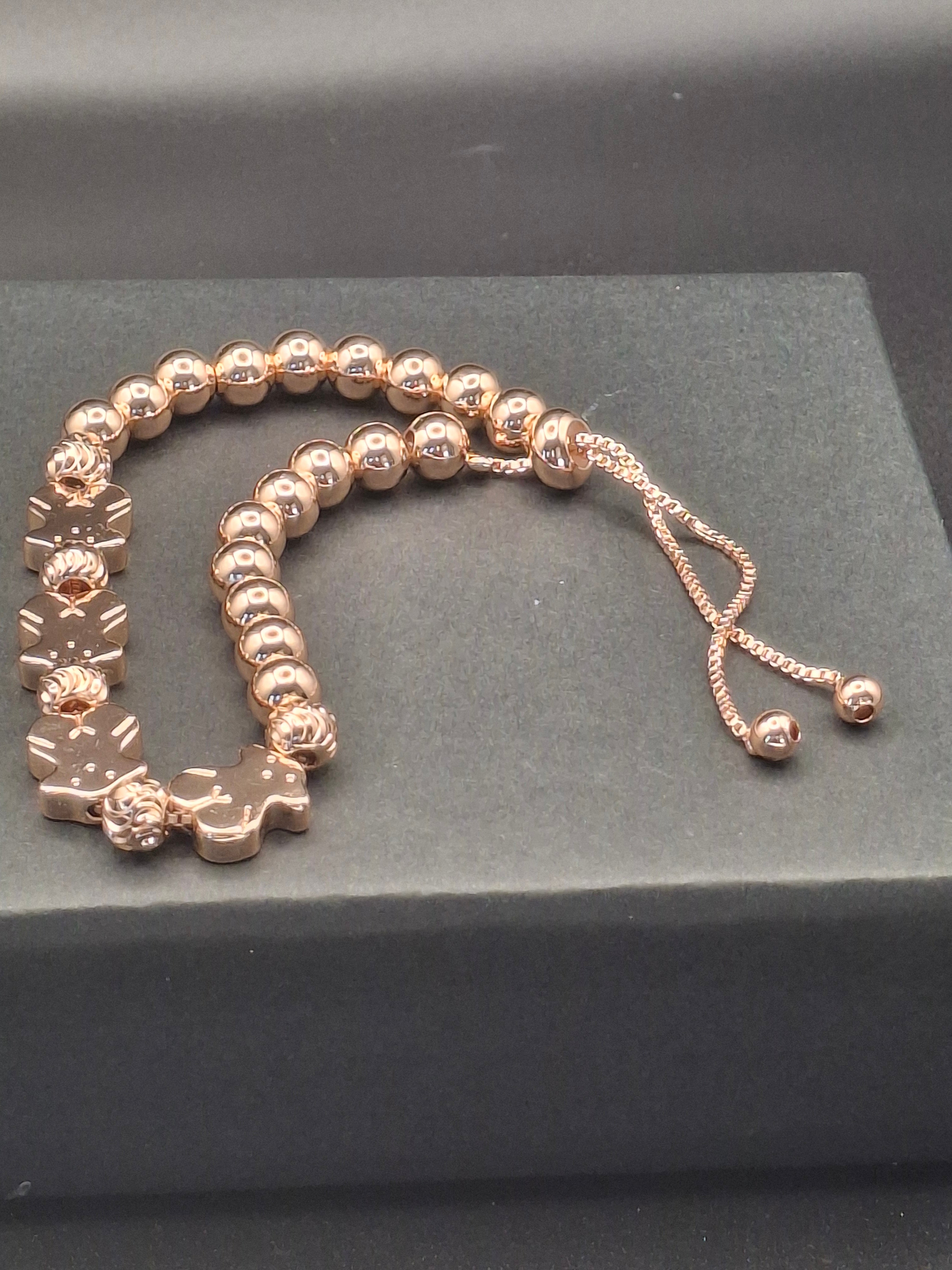 Rose gold bear bracelet