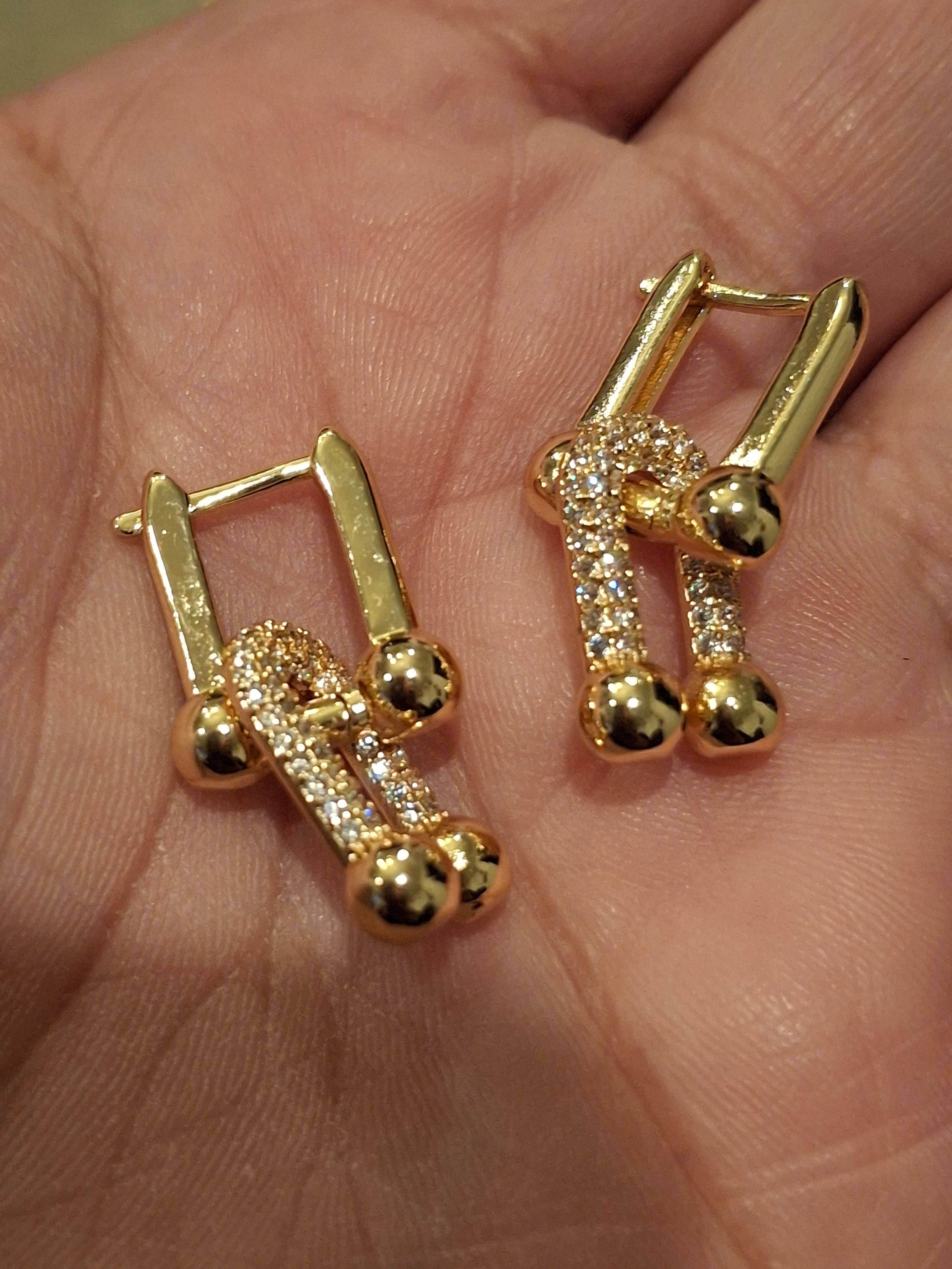 Gold sparkly jewelry
