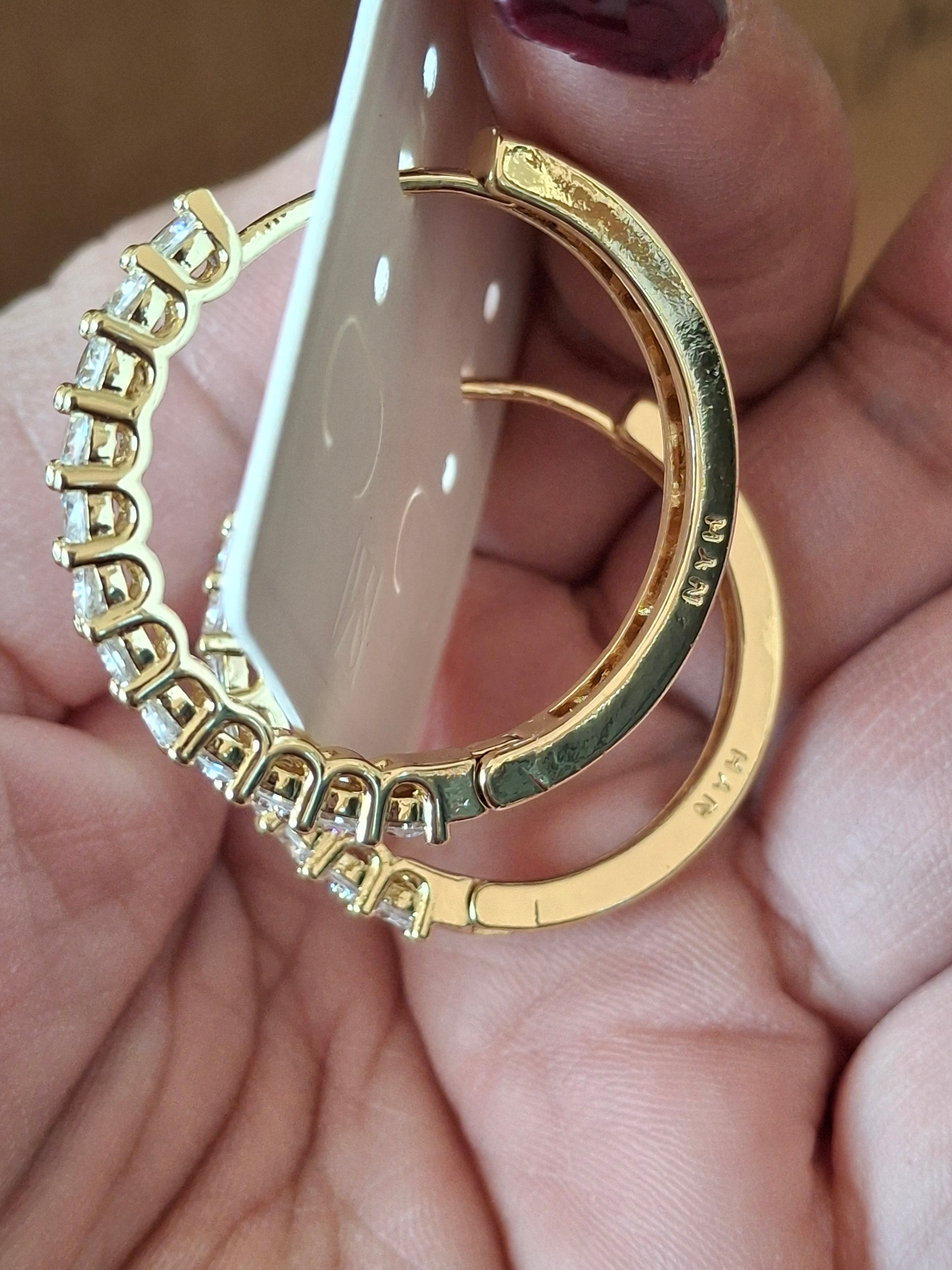 Gold diamond earrings
