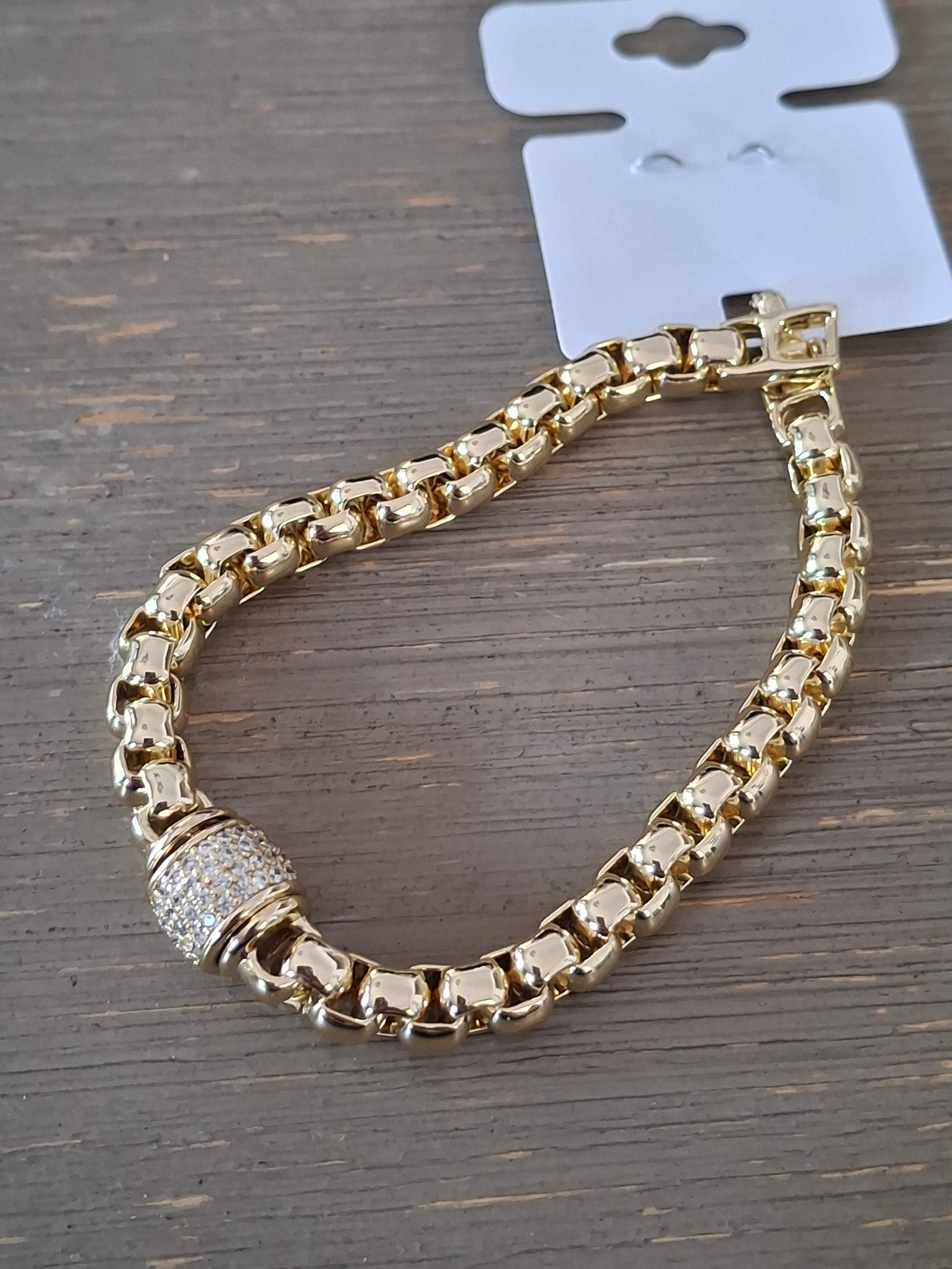 Gold plated roll bracelet