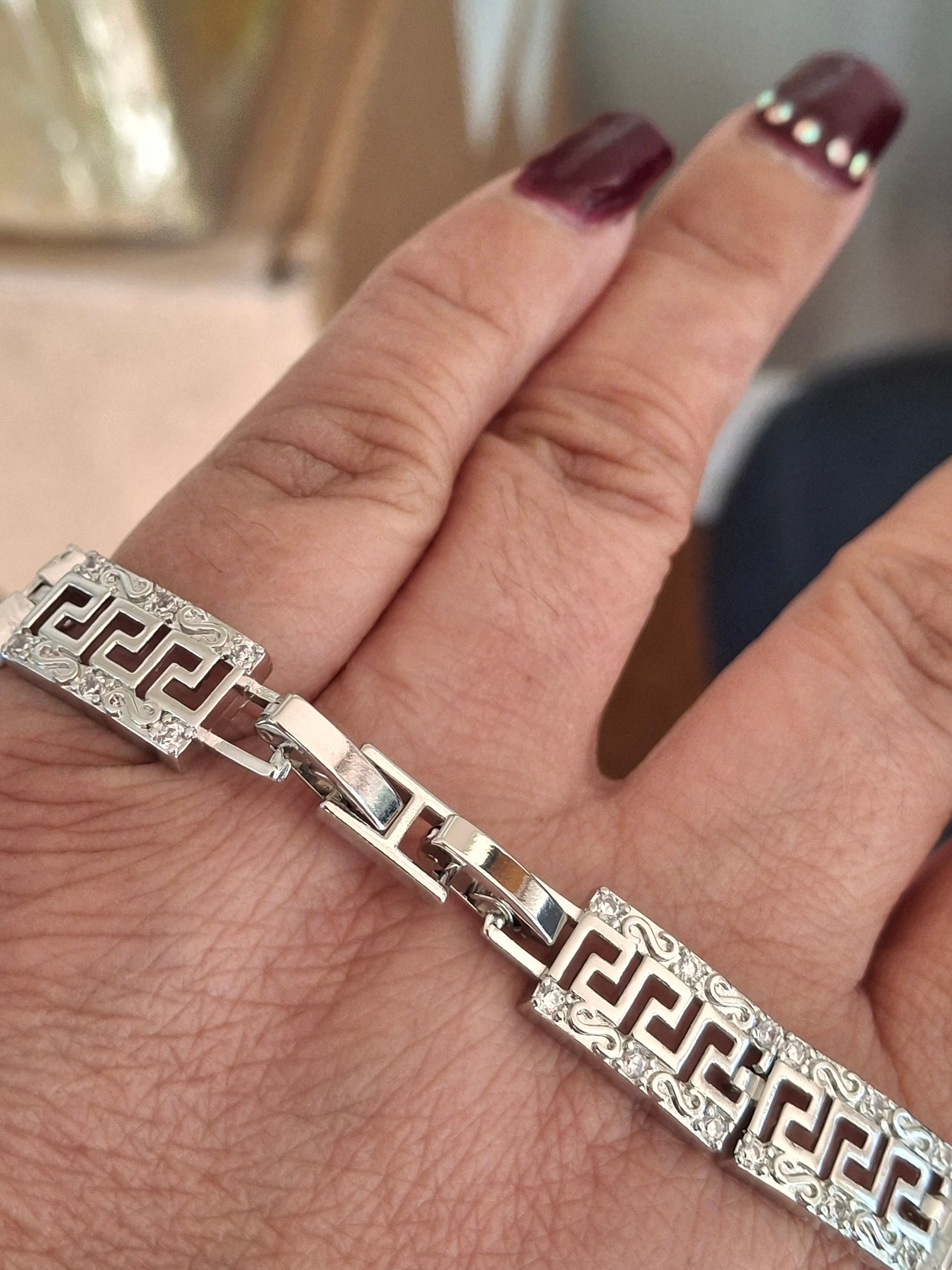 Silver plated plaque bracelet