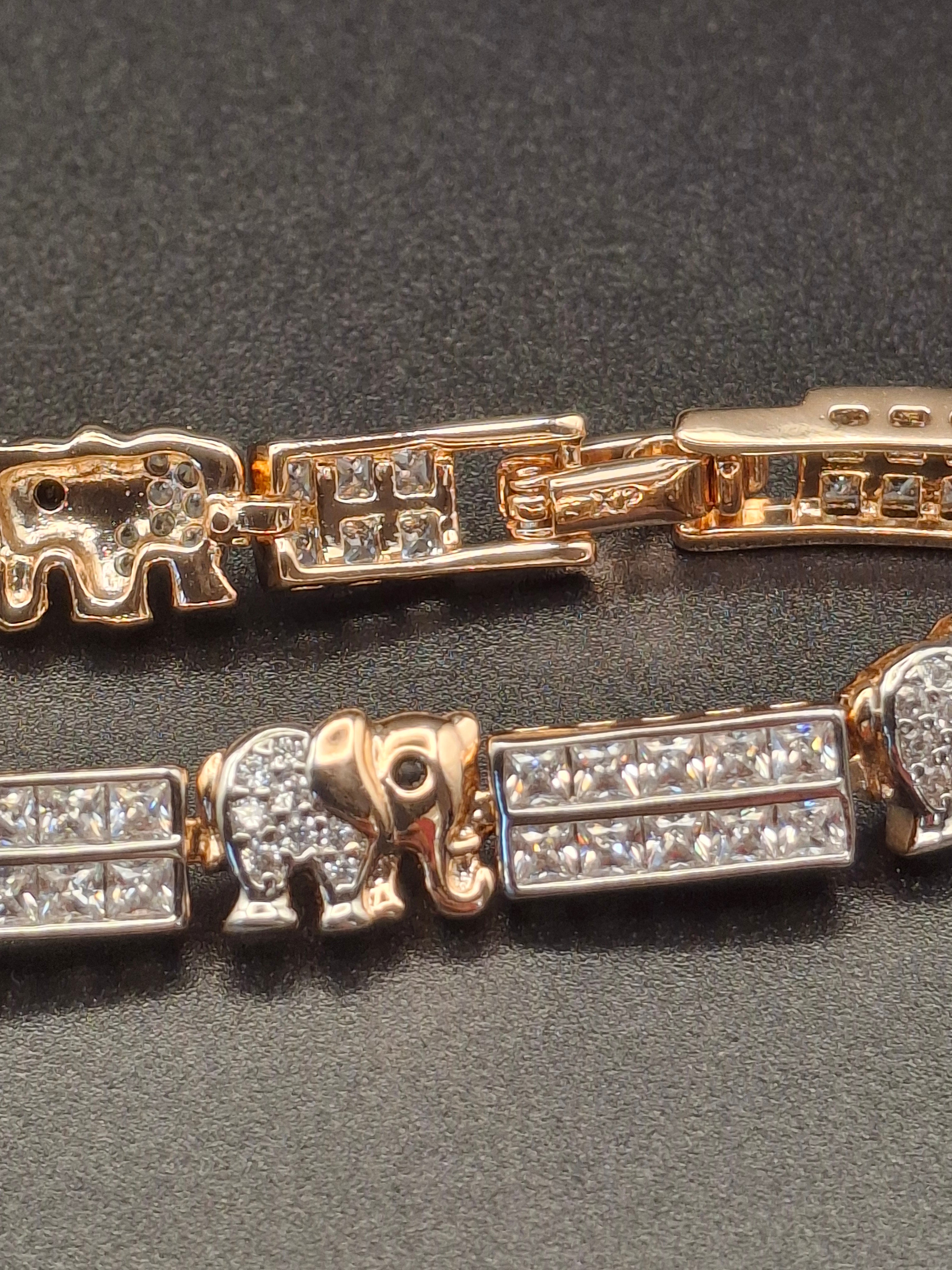 Diamond elephant bracelet