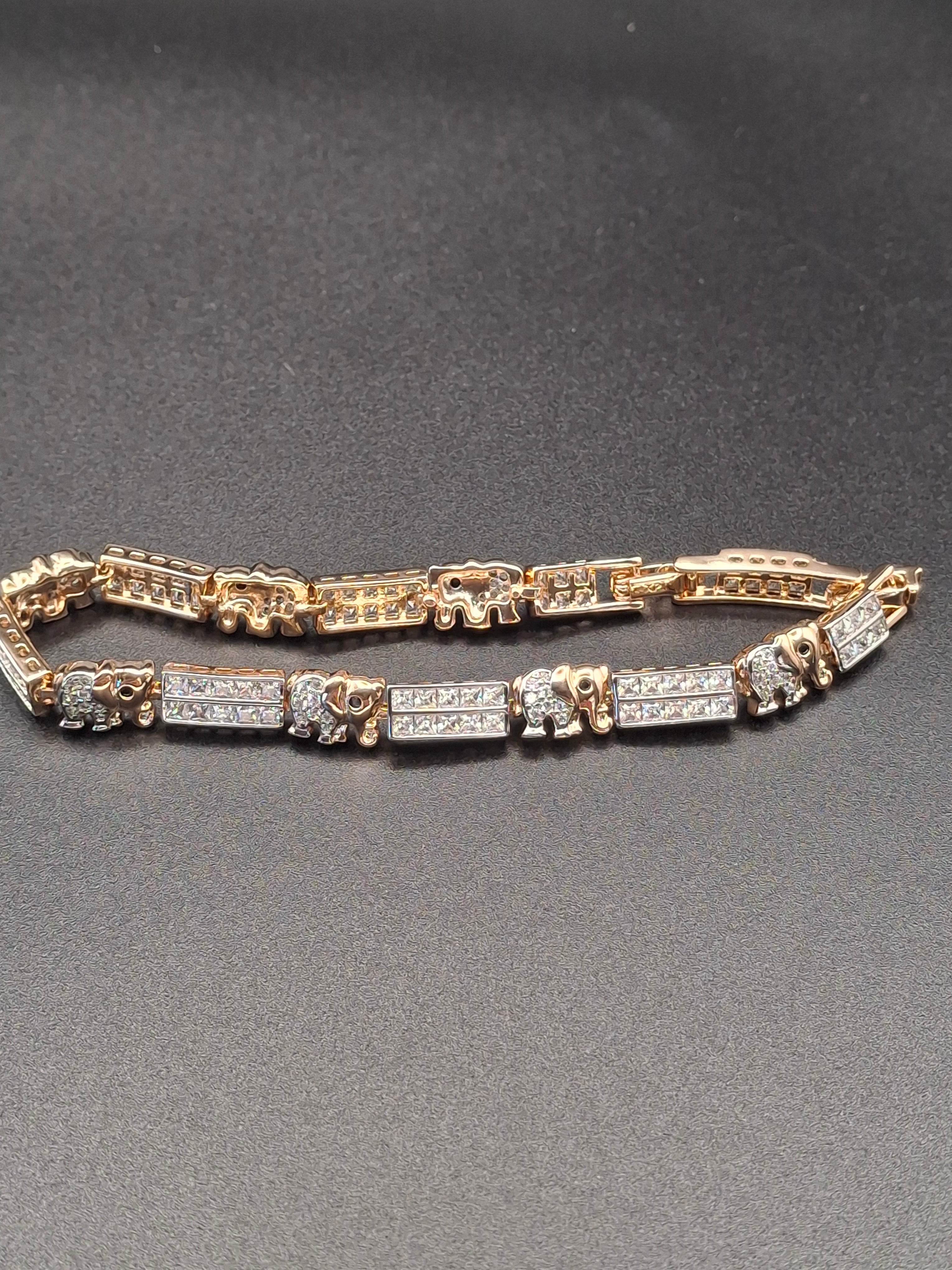 Diamond elephant bracelet