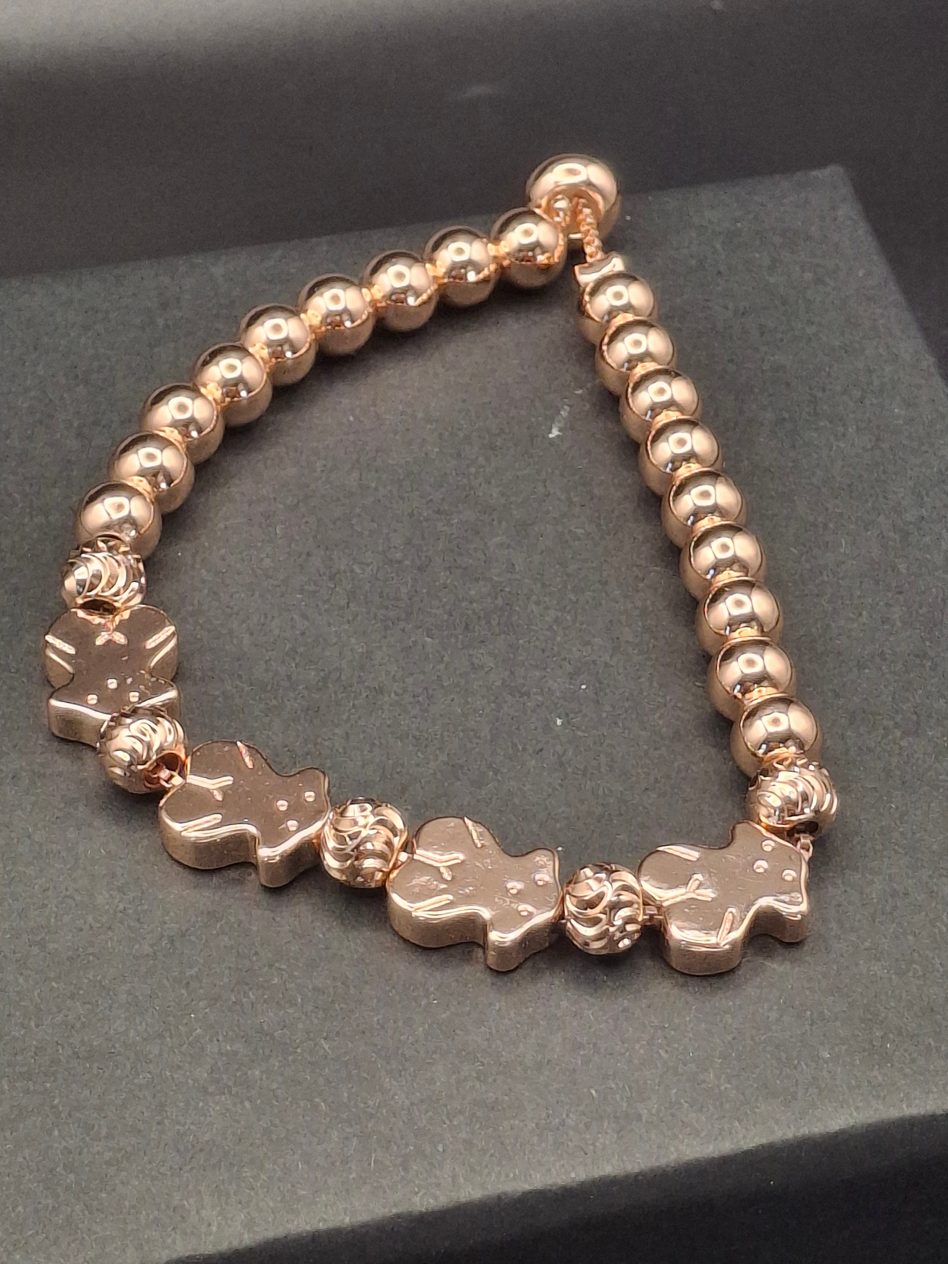 Rose gold bear bracelet