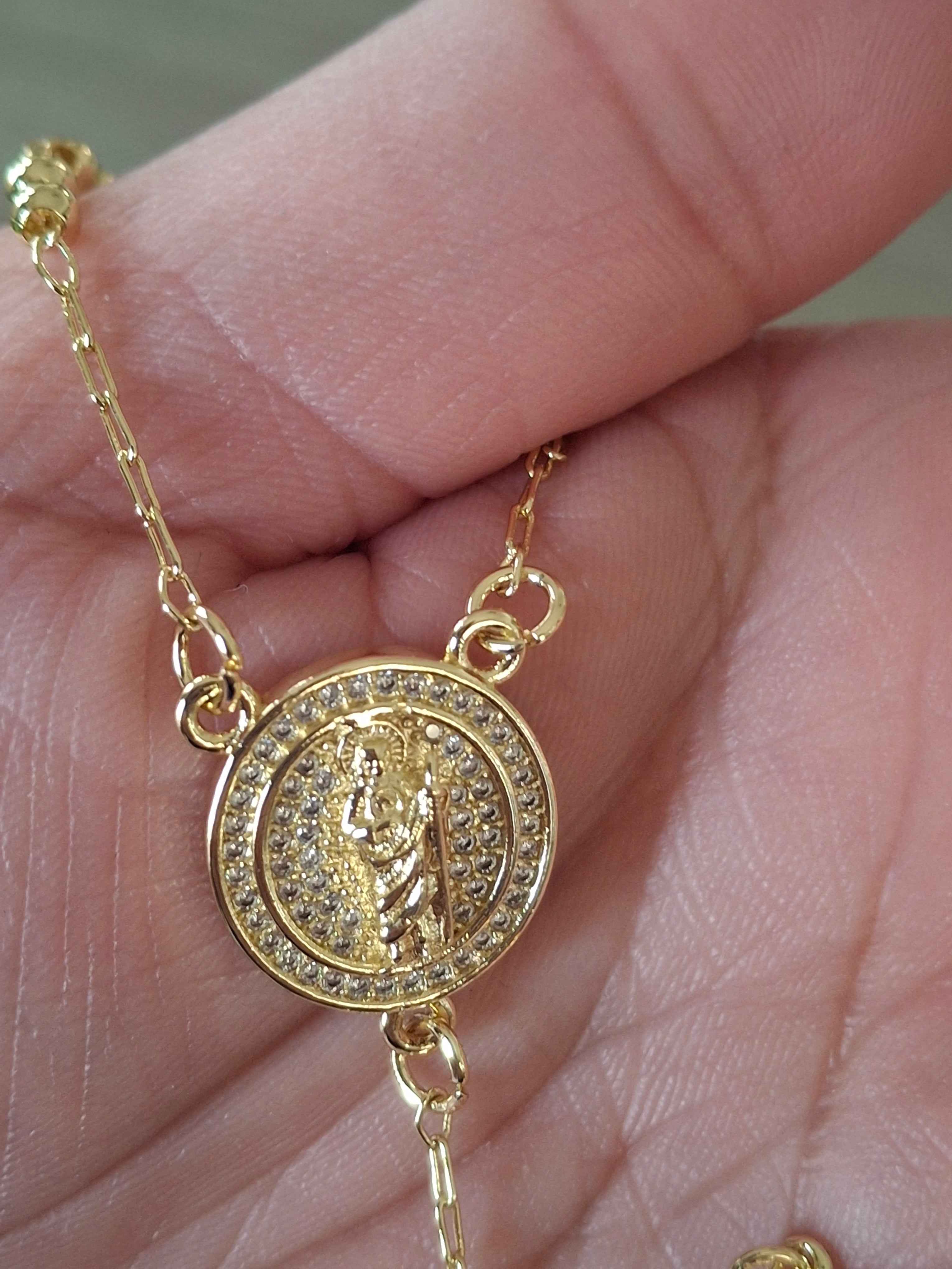 Gold laminated diamond Rosary