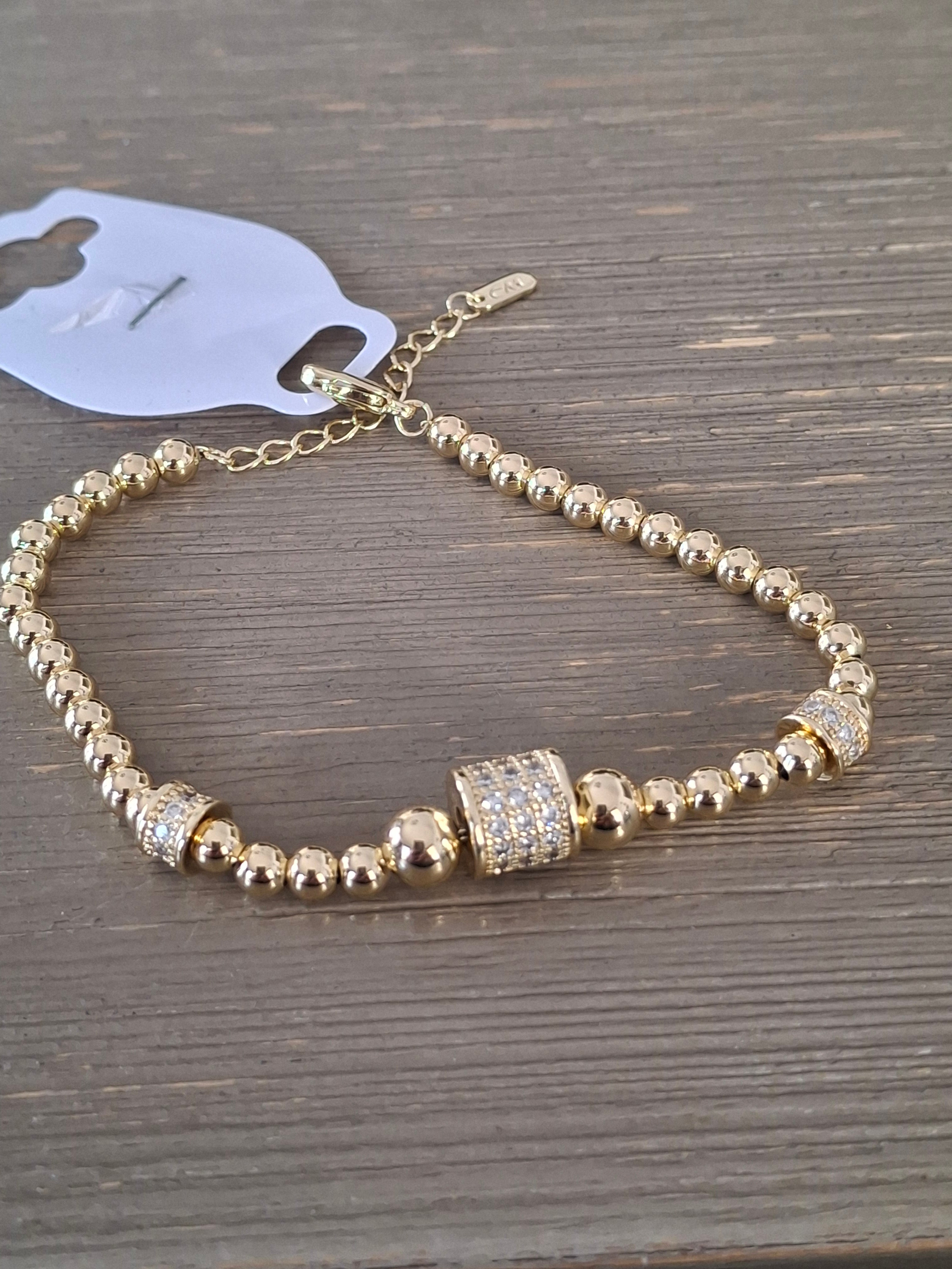 Gold plated balls bracelet