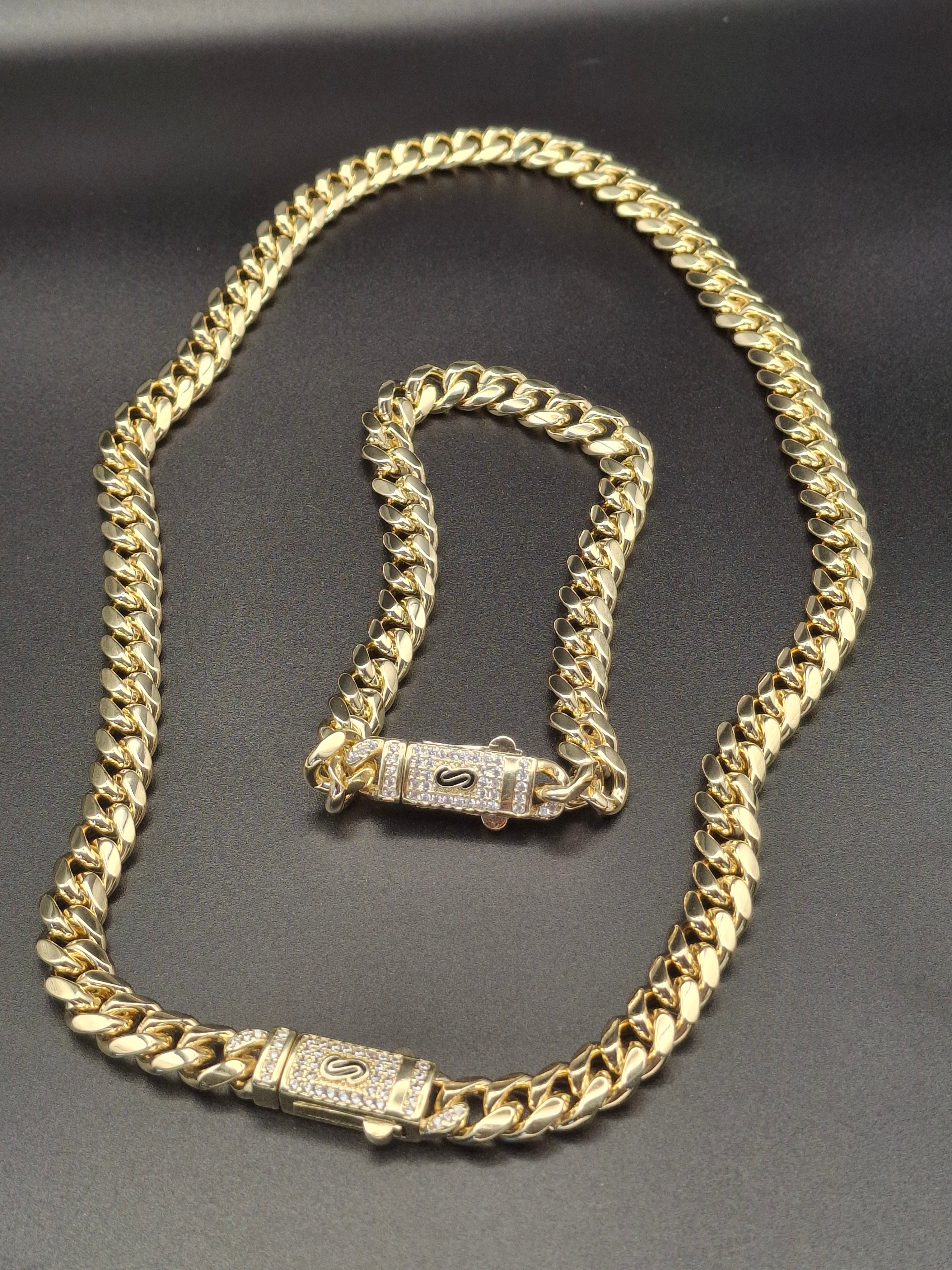 Gold Monaco/ cuban set 4mm