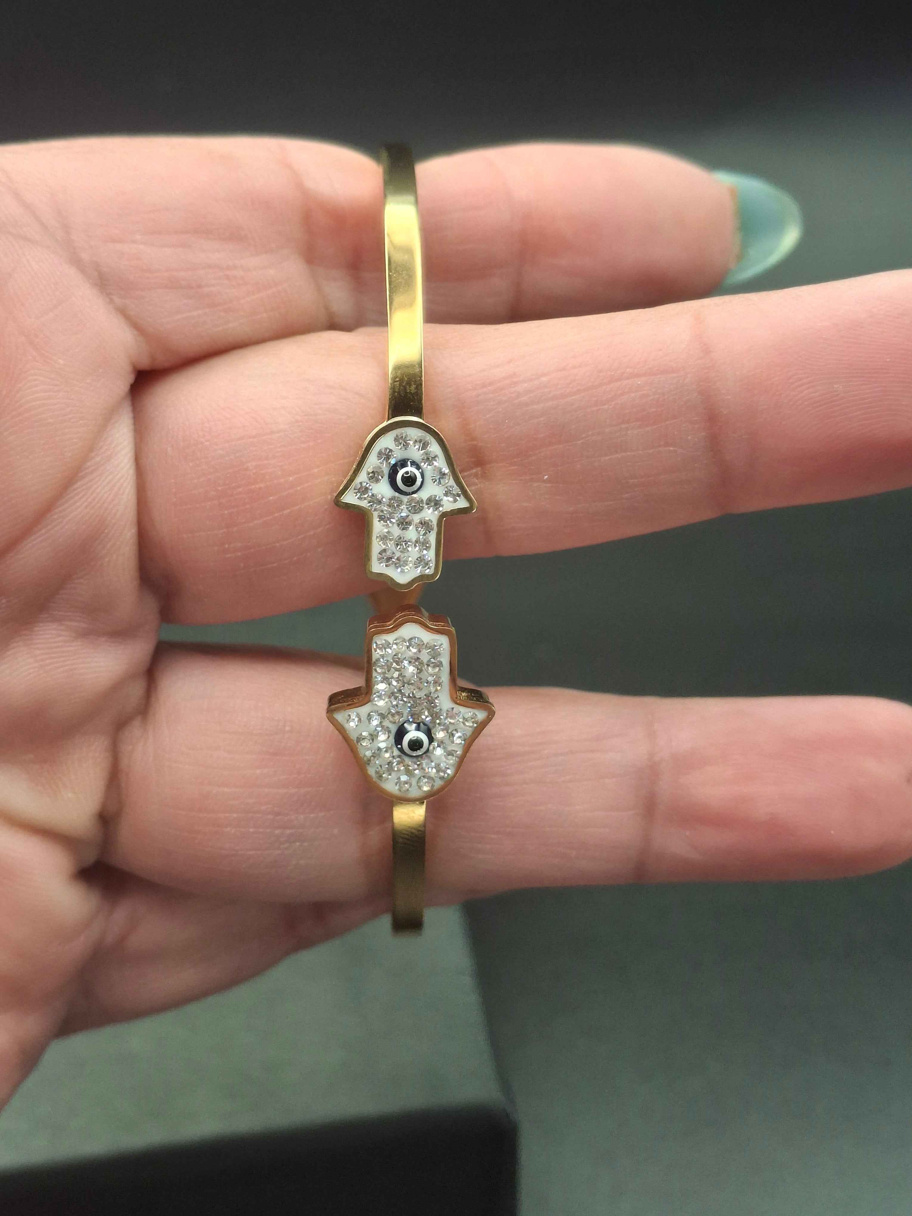 Gold hand fatima bracelet
