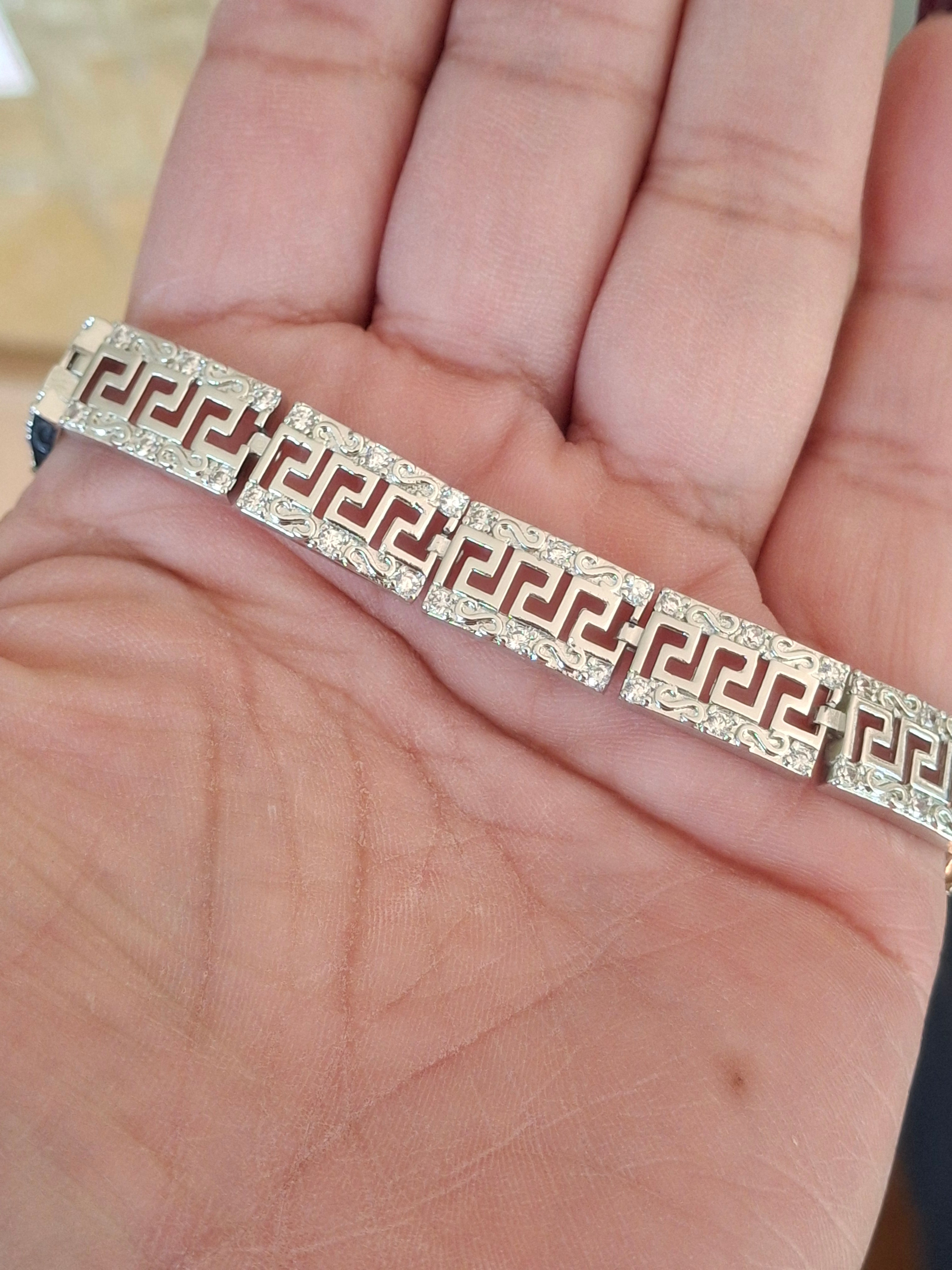 Silver plated plaque bracelet