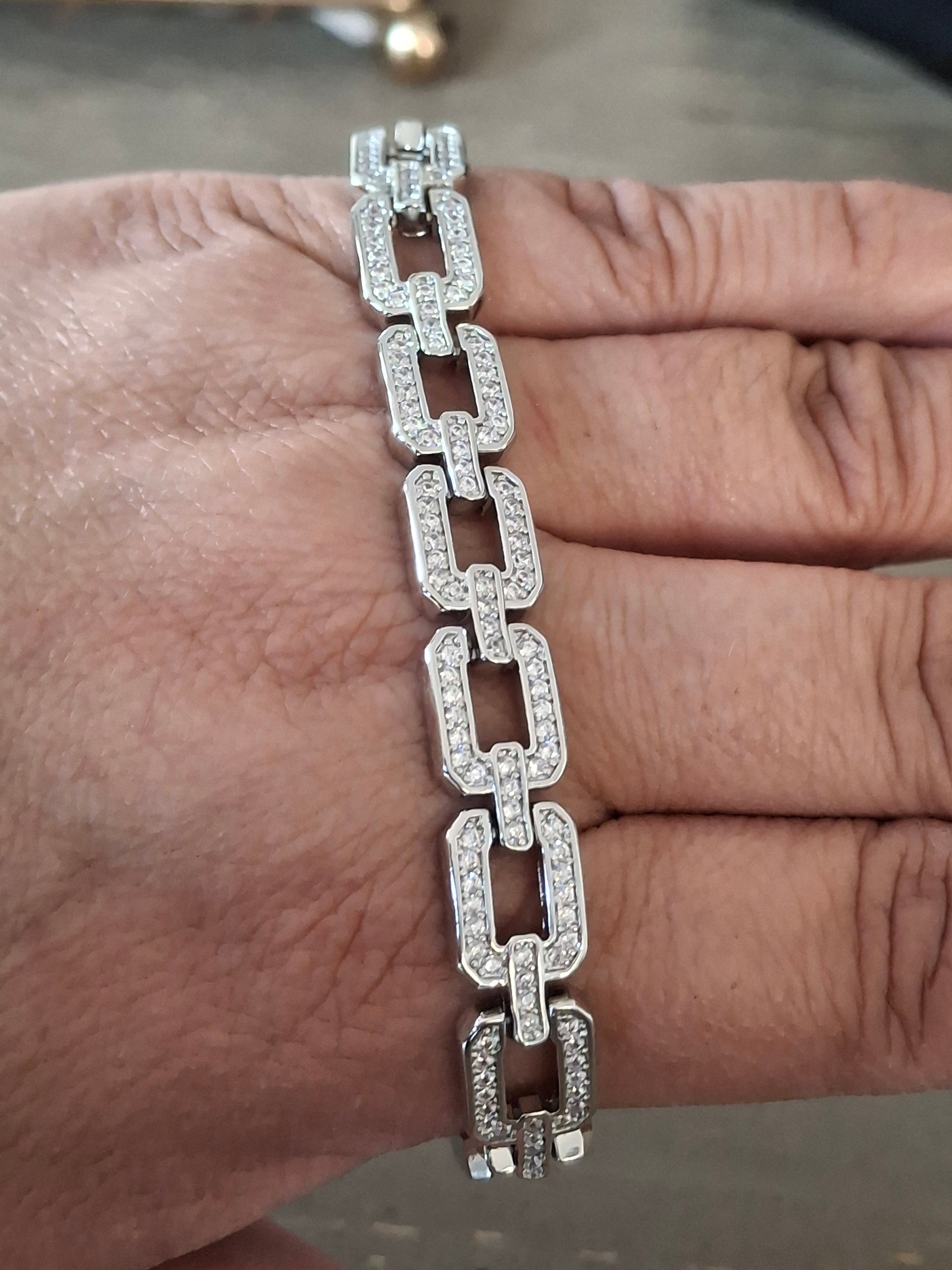 Silver plated diamond bracelet