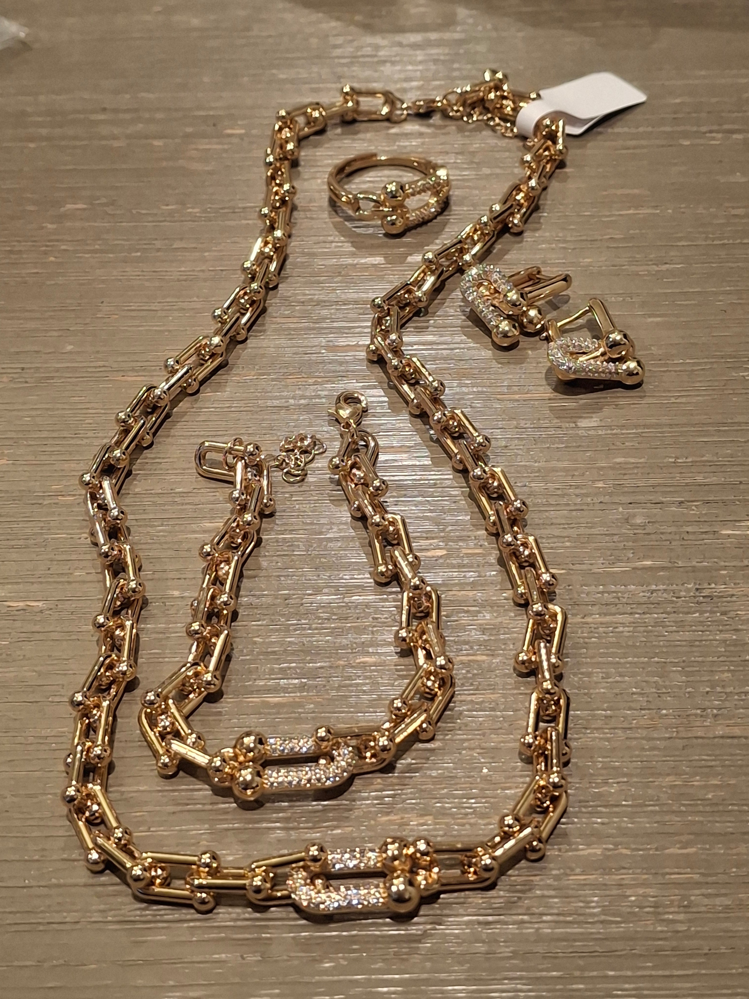 Gold sparkly jewelry