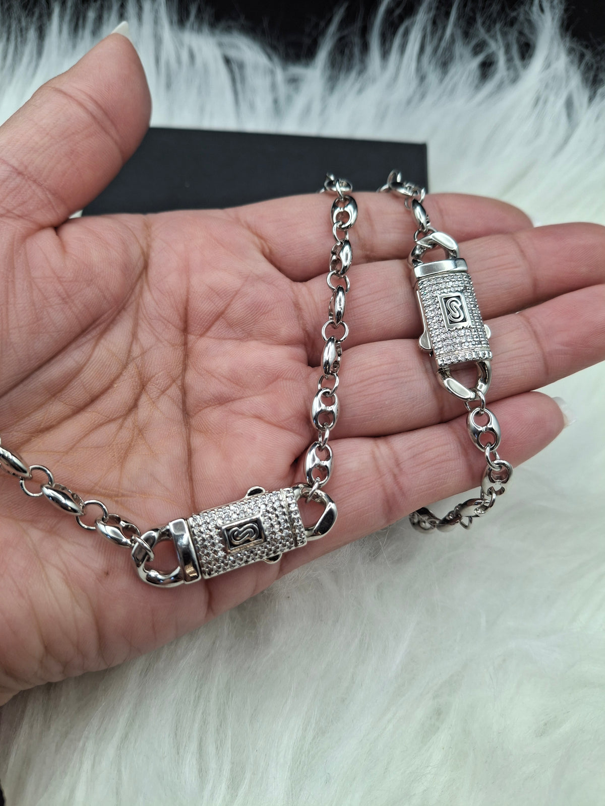 Silver/ gold laminated cuban set