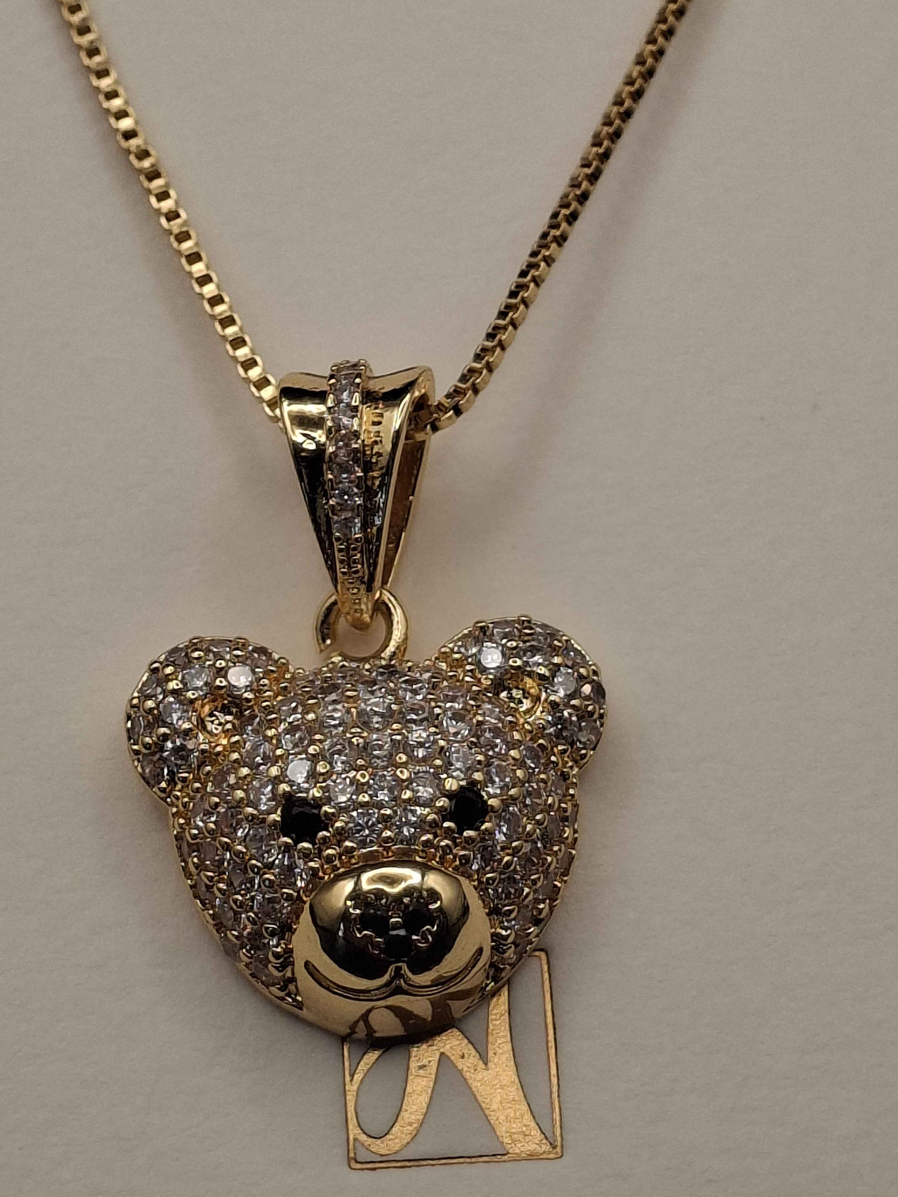 Gold laminated diamond bear set