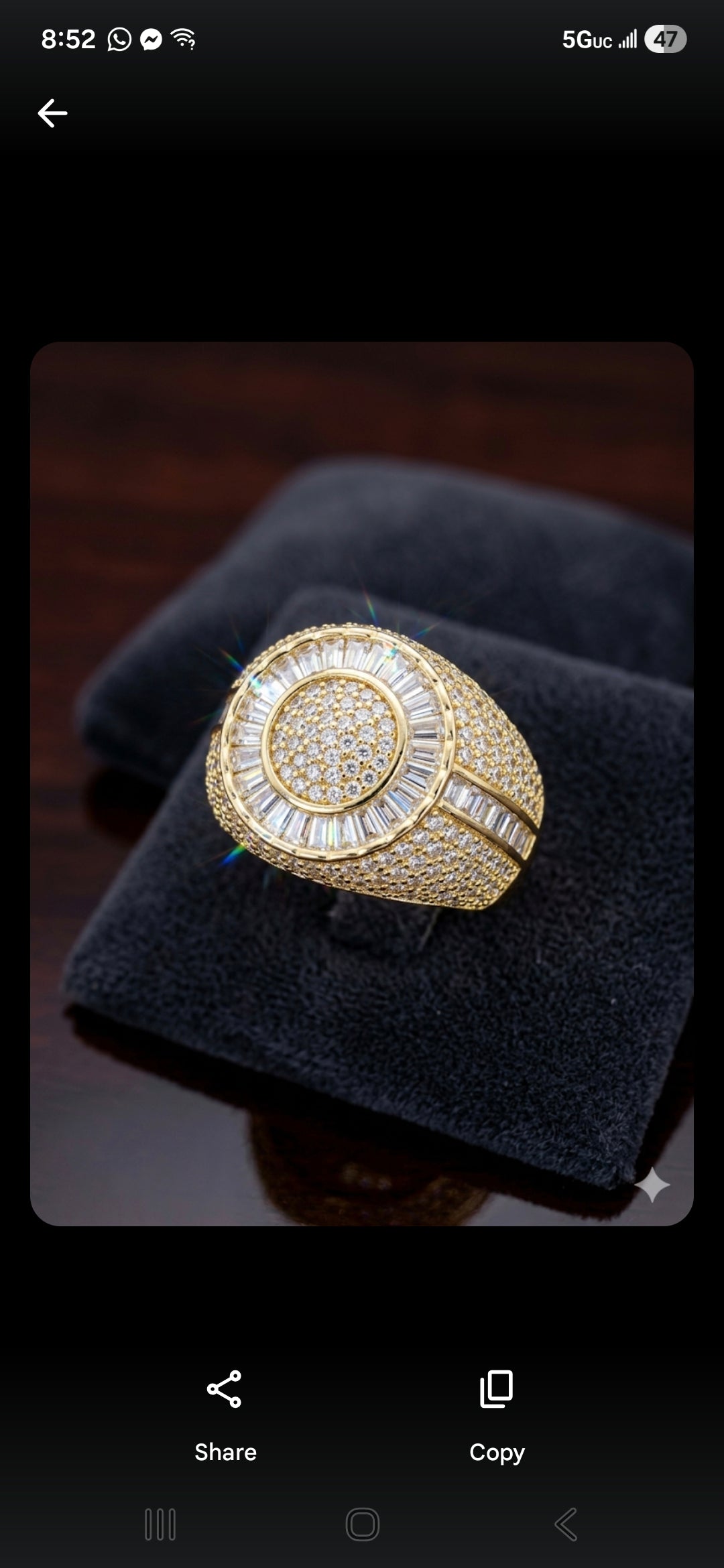 Gold big round ring