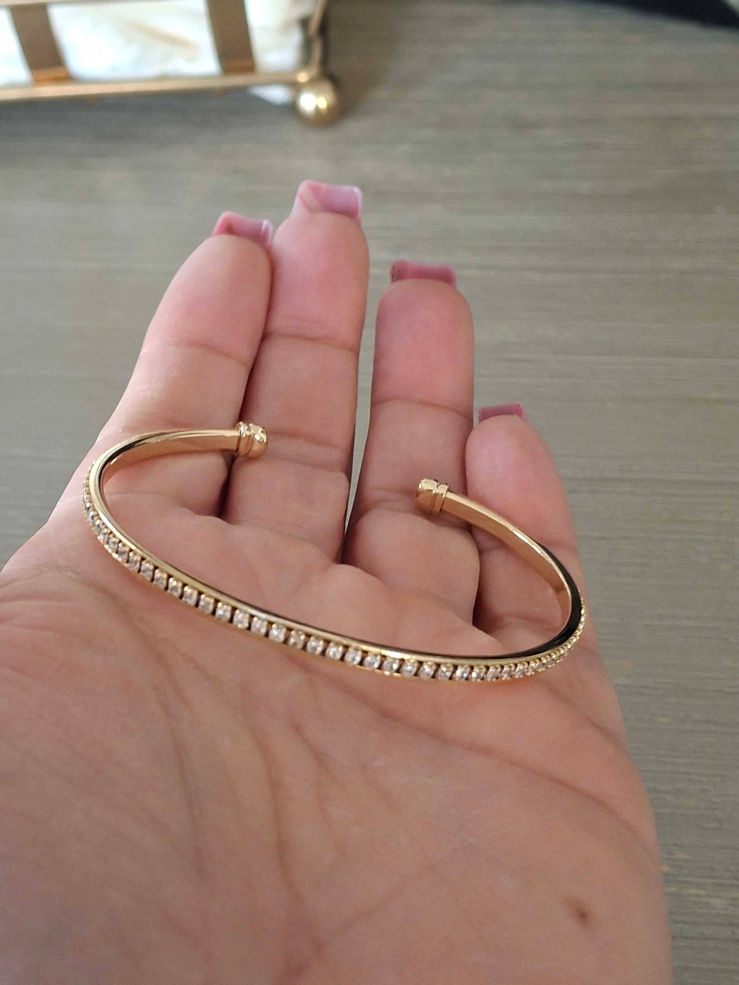 Gold plated plane diamond bangle